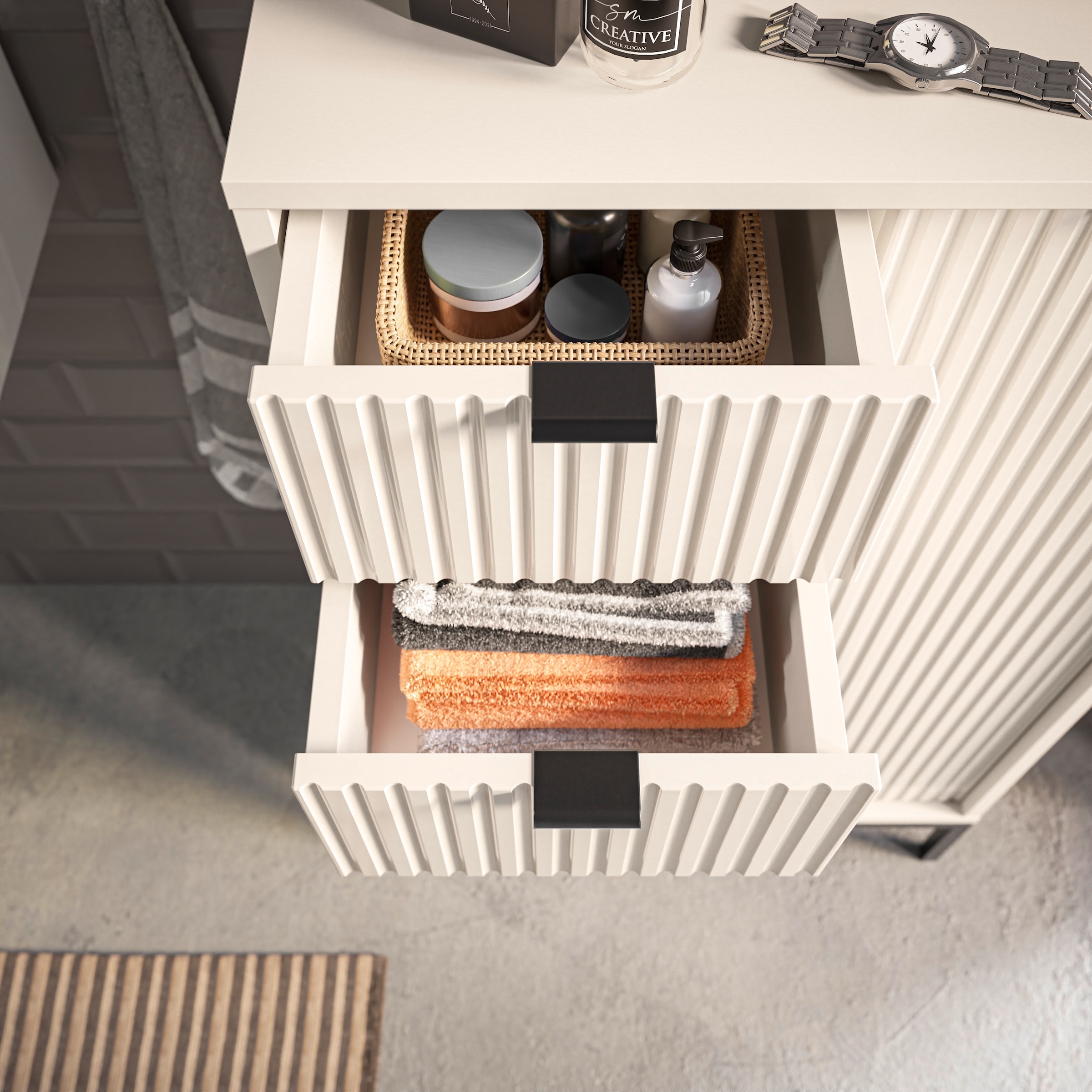 BASIC by Balculina Midischrank »Lucera Midischrank, Badezimmerschrank BxHxT 60x106x32« 1 Stk. tlg. Breite 60 cm, Tür L/R montierbar