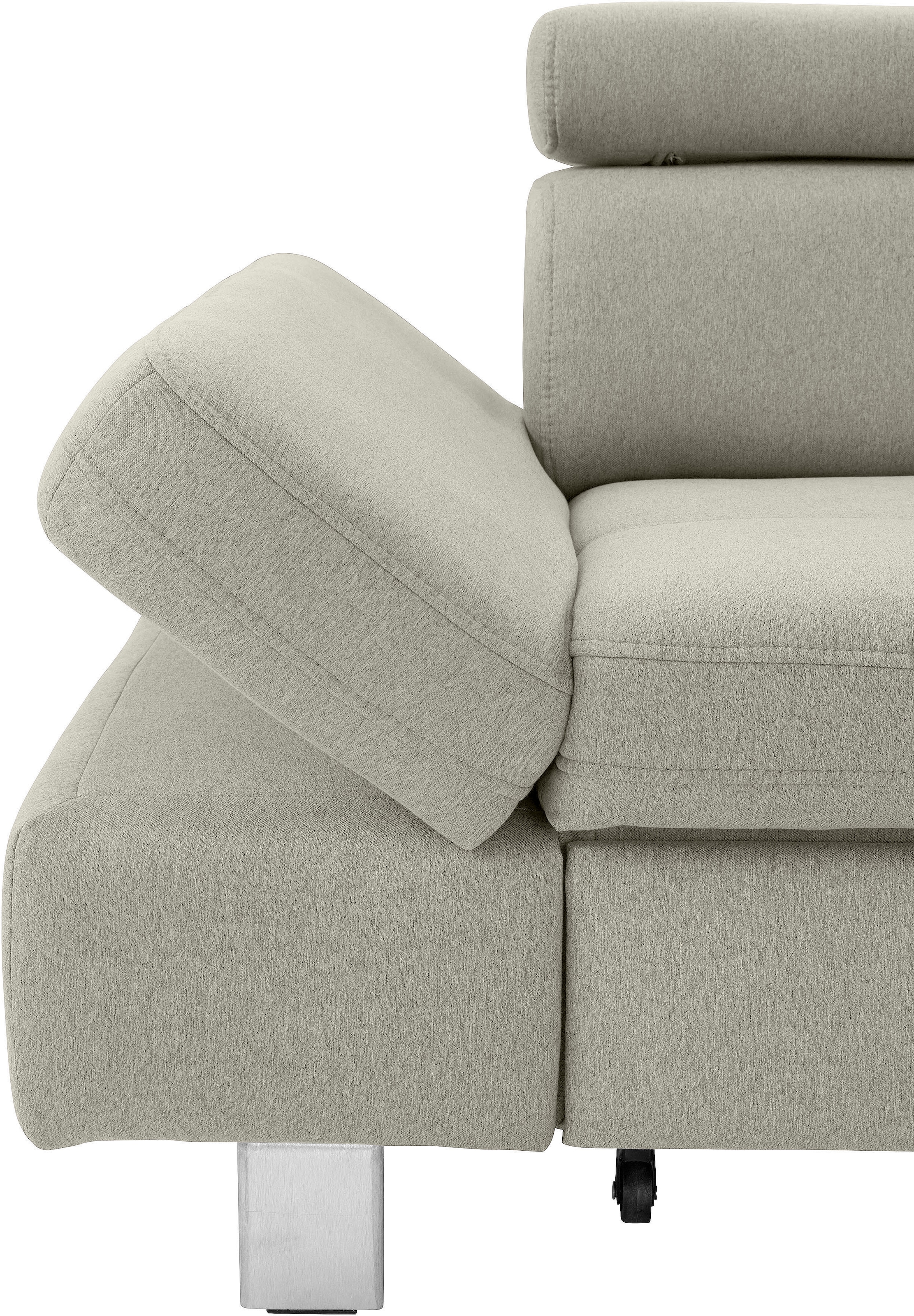 exxpo - sofa fashion Ecksofa »Fiji, L-Form«, mit Kopf- bzw. Rückenverstellung, wahlweise mit Bettfunktion