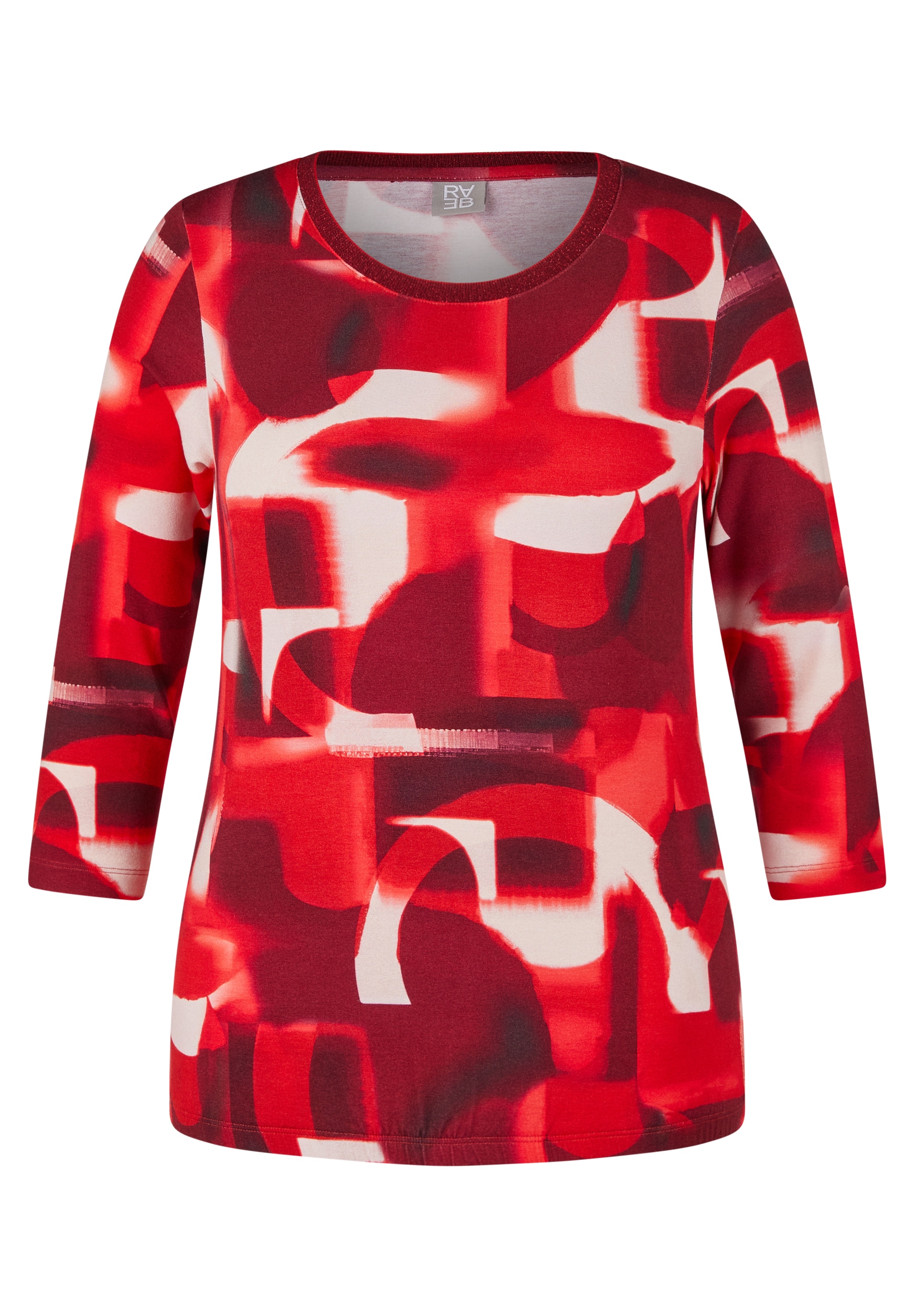 Rabe 3/4-Arm-Shirt mit grafischem Muster und Glitzer-Rundhals