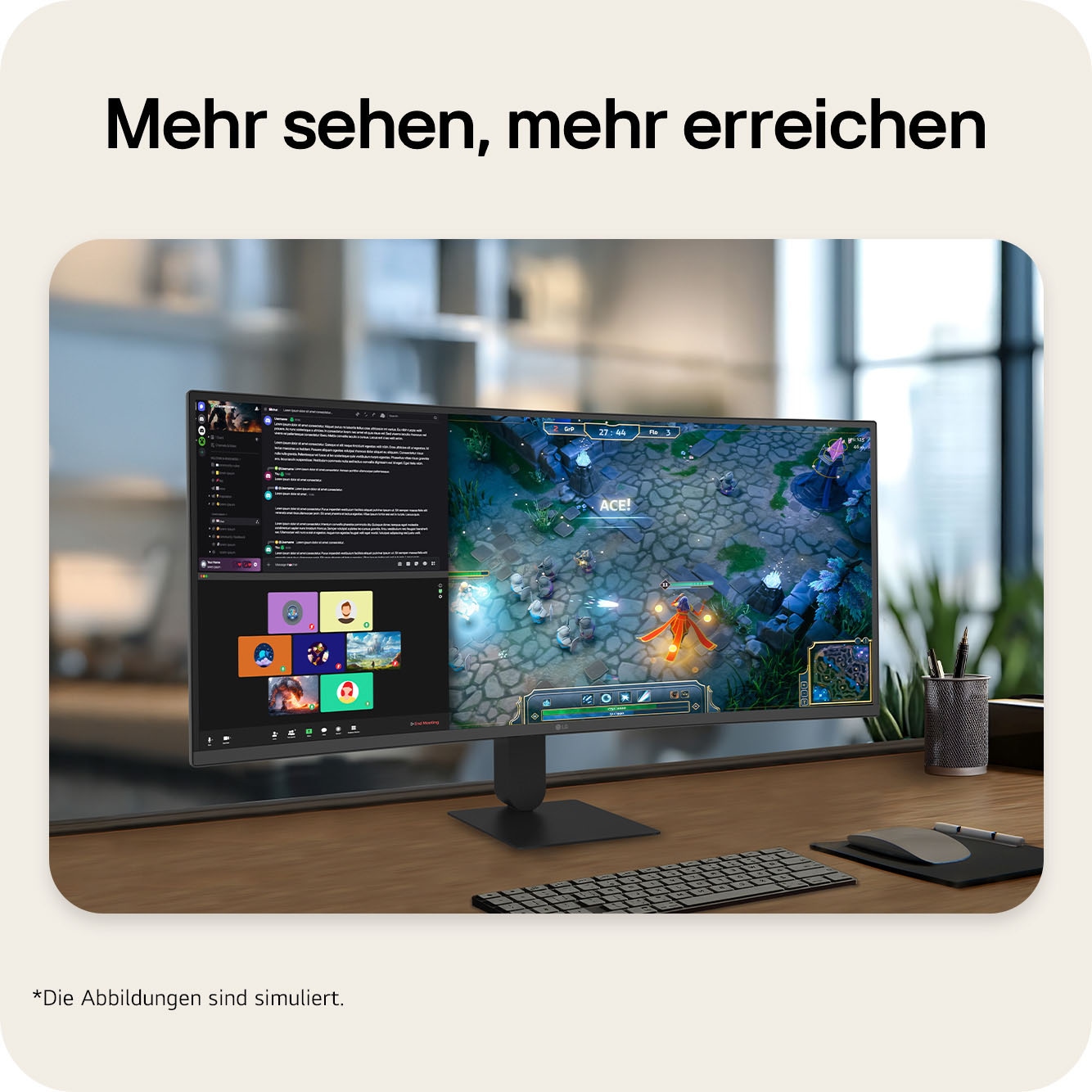 LG Curved-LED-Monitor »34U640B« 86 cm/34 ″  3440 x 1440 px UWQHD 5 Reaktionszeit 144 Hz