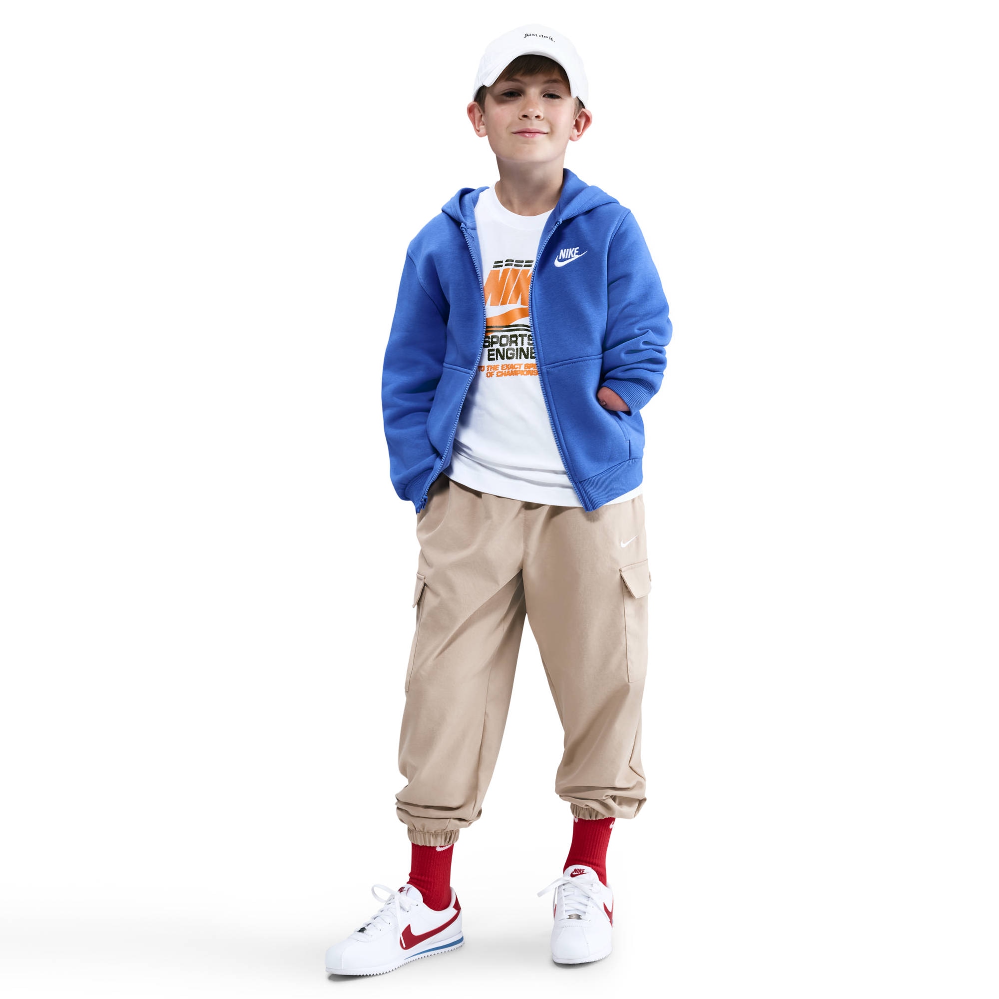 Nike Sportswear Kapuzensweatjacke »Nike Sportswear Club Fleece Big Kids' Full-Zip Hoodie« mit Kapuze, aus Sweatware-Material, mit Reißverschluss