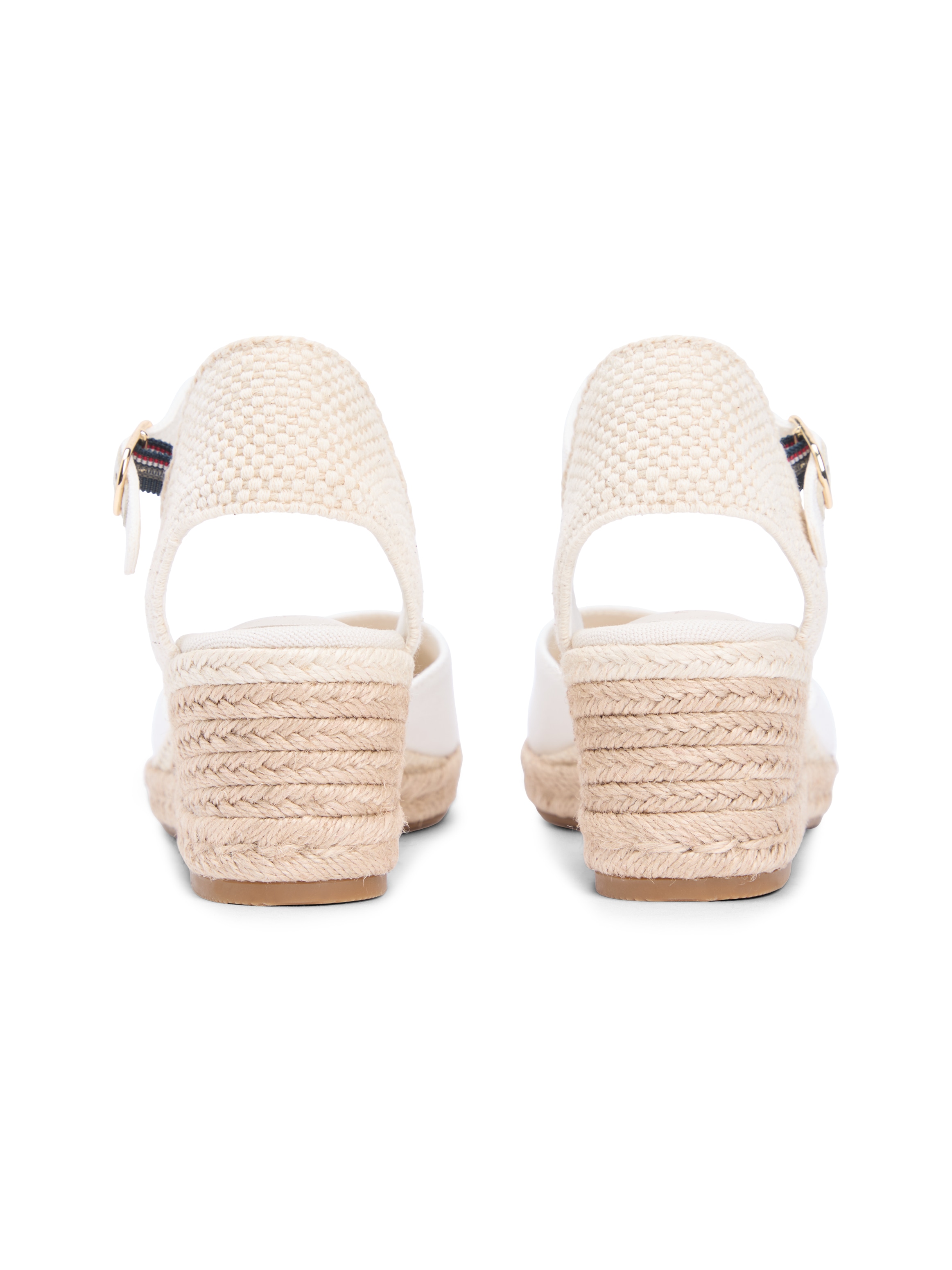 Tommy Hilfiger Keilsandalette »MID WEDGE ESPAD CLOSED TOE«  Plateau, Sommerschuh mit verstellbarer Schnalle, schmale Form