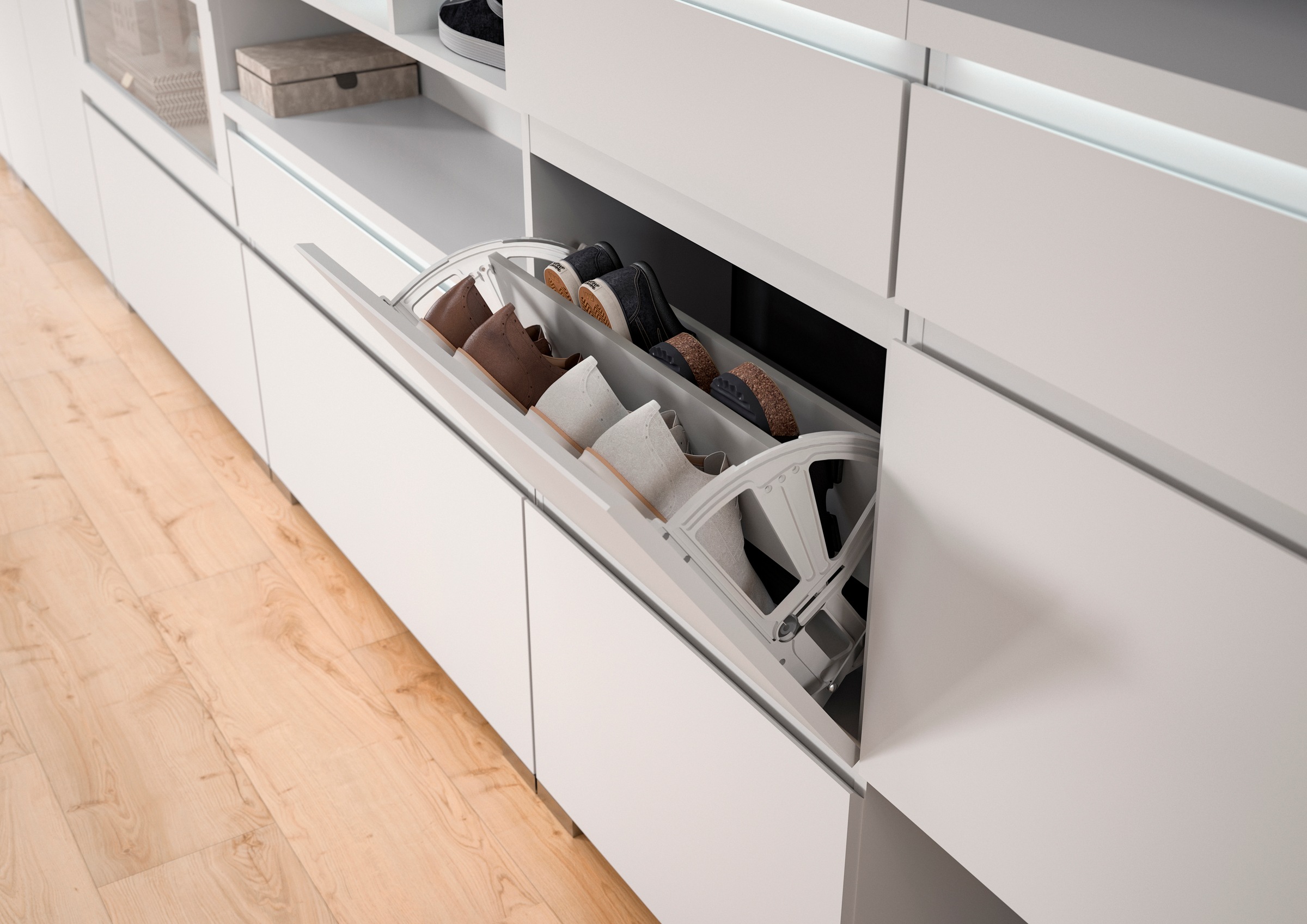 INOSIGN Schuhschrank »Skoskap, Tiefe 18cm, 2 Klappen mit Schuhwalze, Platz für 6 Schuhpaare«, hängend und stehend montierbar, Schuhkipper, Schuhkommode, Schuhregal