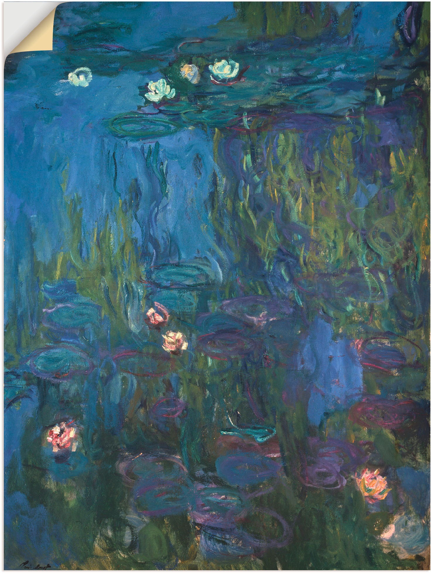 Artland Wandbild »Seerosen. 1914/17«, Blumen, (1 St.), in vielen Größen & Produktarten -Leinwandbild, Poster, Wandaufkleber / Wandtattoo auch für Badezimmer geeignet