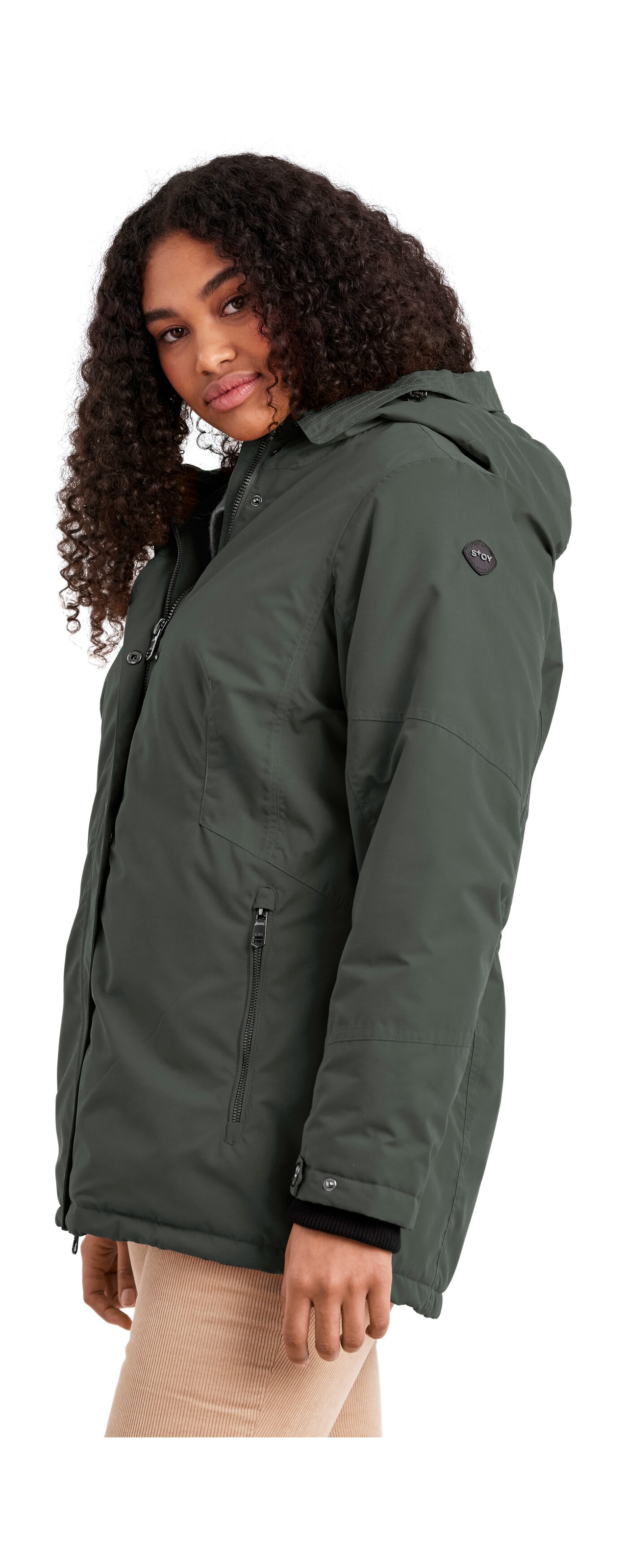 STOY Funktionsjacke »STW 4 WMN JCKT« Wasserdicht, atmungsaktiv, mit Teddy Fleece, abnehmb. Kapuze