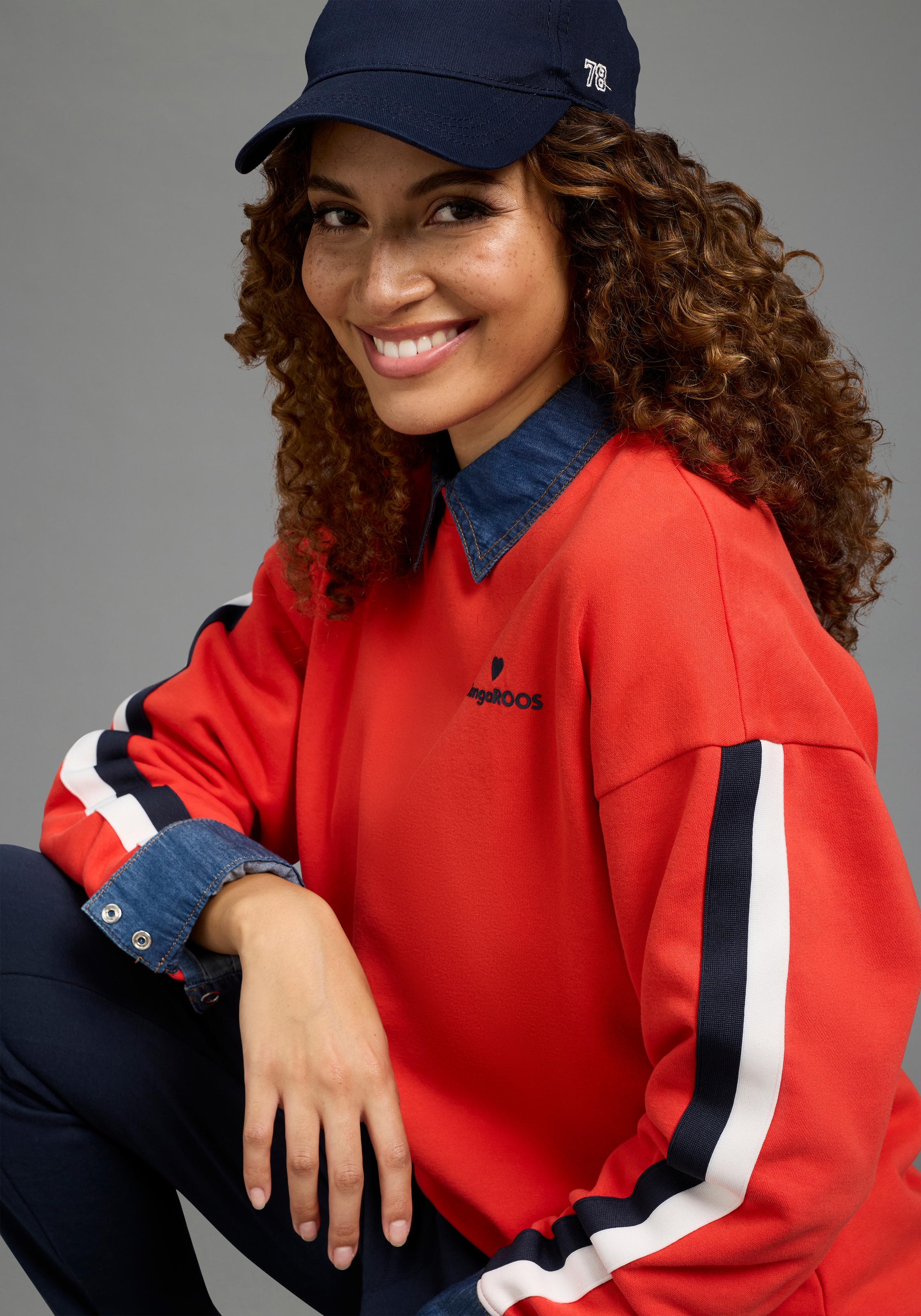 KangaROOS Sweatshirt , mit Rundhalsausschnitt, aus Baumwolle und Polyester, weite Passform
