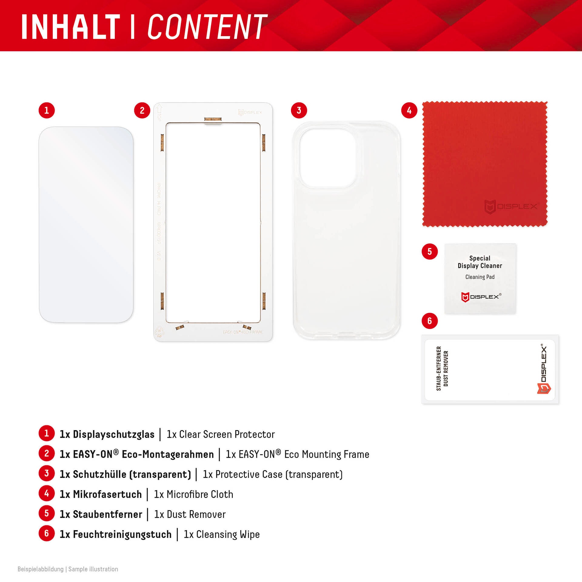 Displex Displayschutzglas »Real Glass + Case«, für Apple iPhone 15 Pro Max, Displayschutzfolie Displayschutz Rundumschutz 360 Grad splitterfest