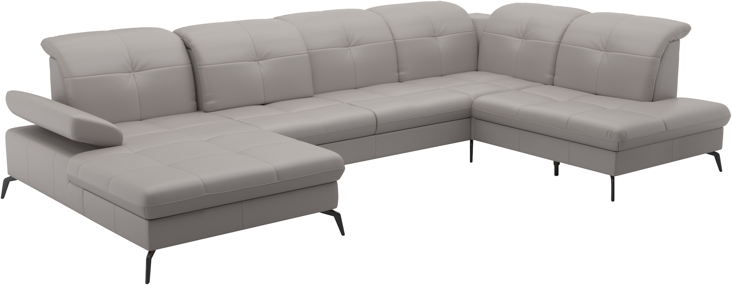 sit&more Wohnlandschaft »Amica, U-Form, inkl. Sitztiefenverstellung und Armteilverstellung«, wahlweise mit Kopfteilverstellung, Bettfunktion und Bettkasten