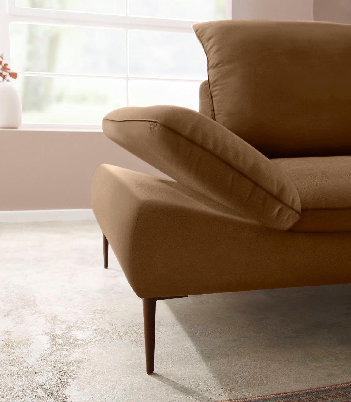 W.SCHILLIG Ecksofa »enjoy&MORE, Designsofa, elegant und bequem, L-Form«, Sitztiefenverstellung, Füße bronze pulverbeschichtet, Breite 294 cm