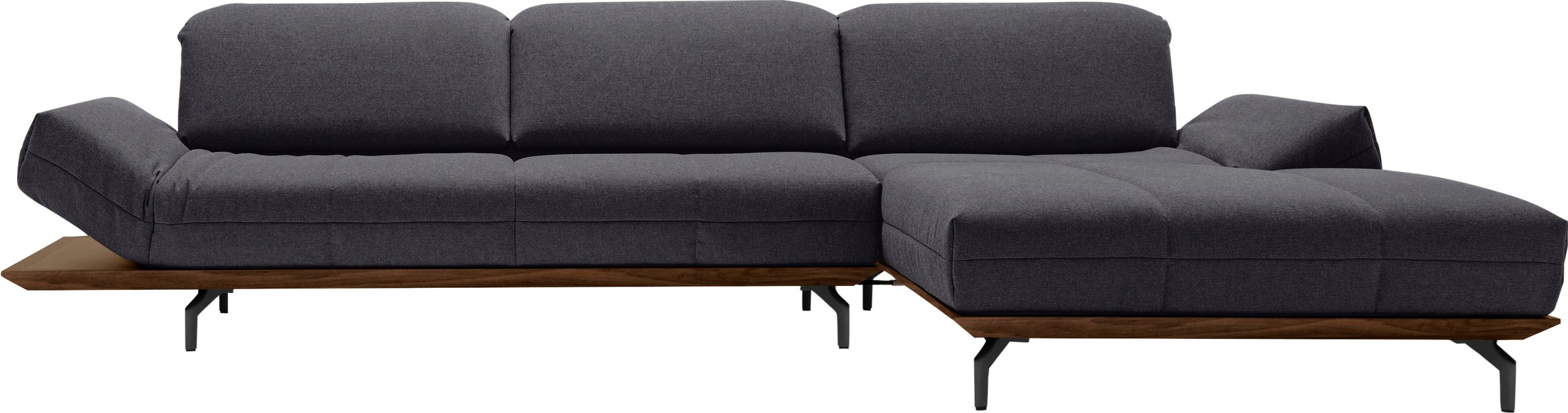 Creation BY ROLF BENZ Ecksofa »CR.420, Designecksofa, bequem, verstellbare Rückenlehne, L-Form« in 2 Qualitäten, Holzrahmen in Eiche Natur oder Nußbaum, Breite 313 cm