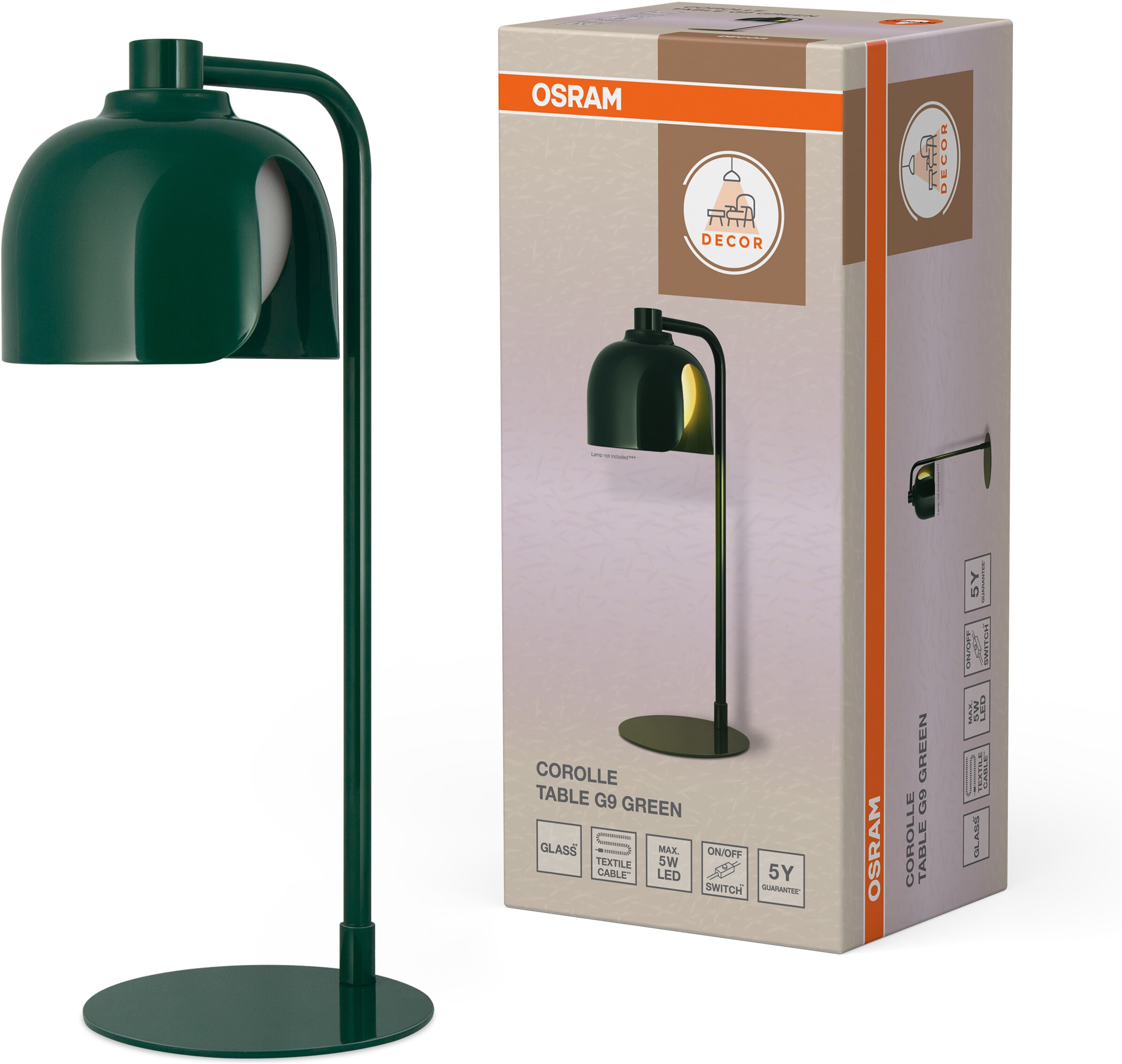 Osram Tischleuchte »Decor Corolle« G9 1 Stk. Fassung G9, Stahl und Glas