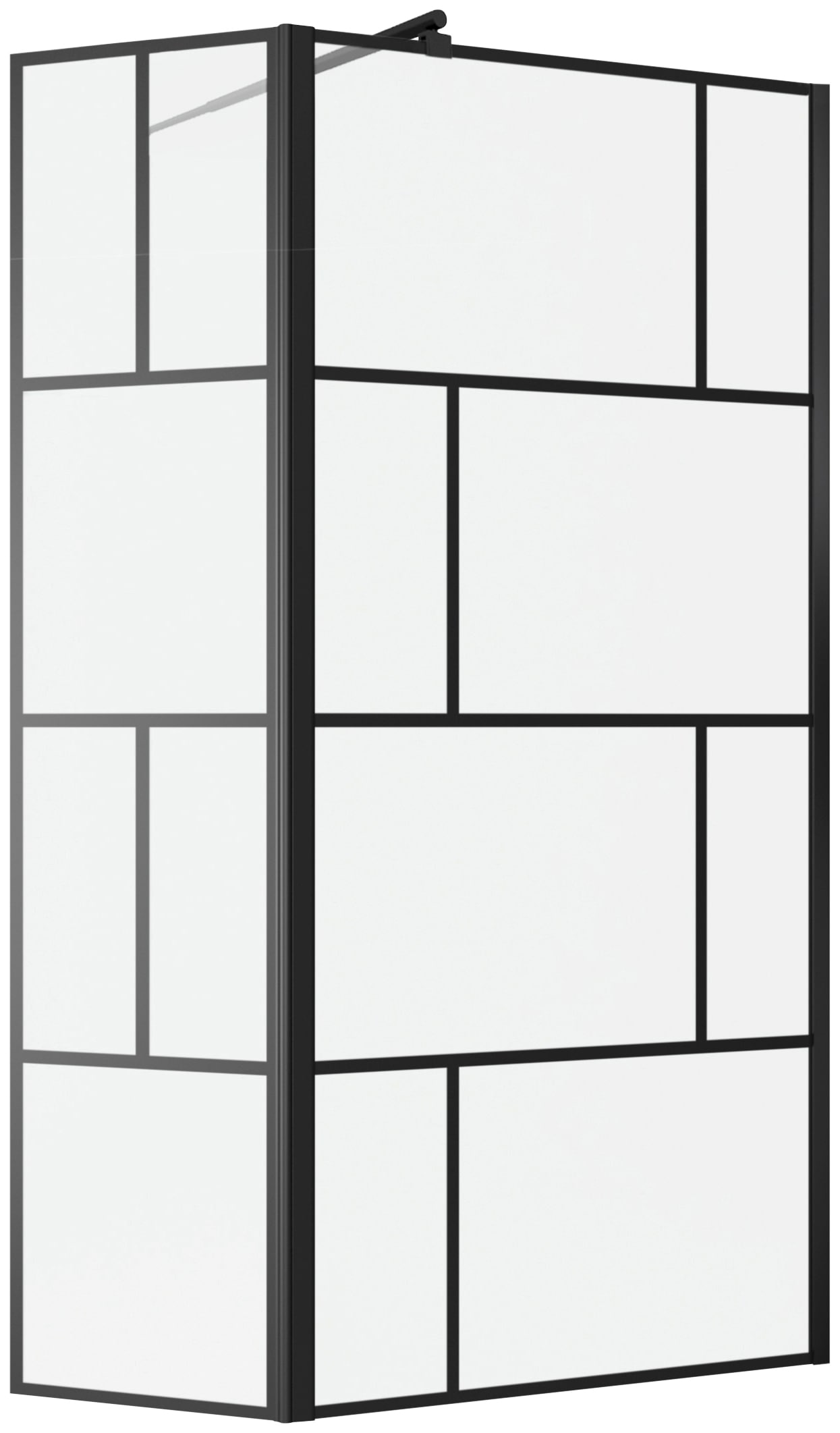 Marwell Walk-in-Dusche »Bricks«, 90+40 x 195 cm, inkl. Haltestange für Wandmontage