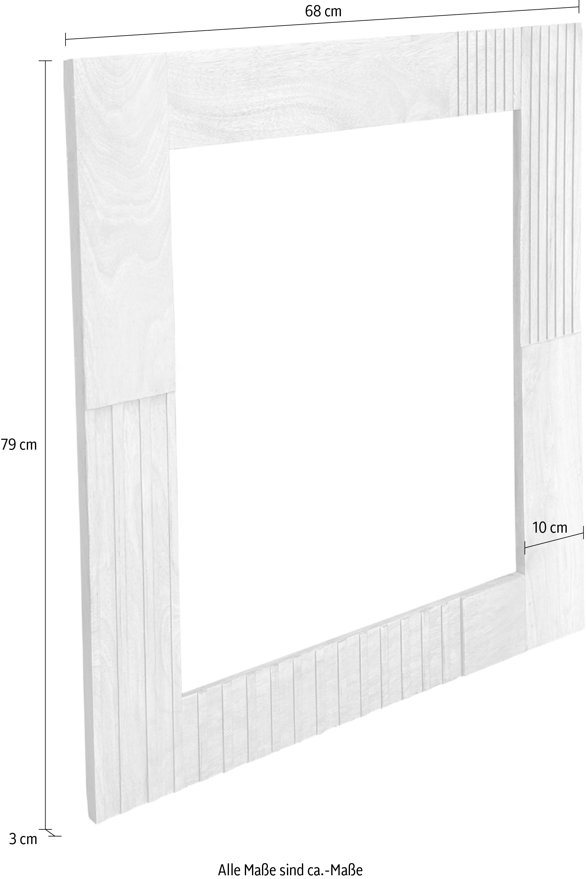 SIT Wandspiegel 10 cm Massivholzrahmen aus Mangoholz