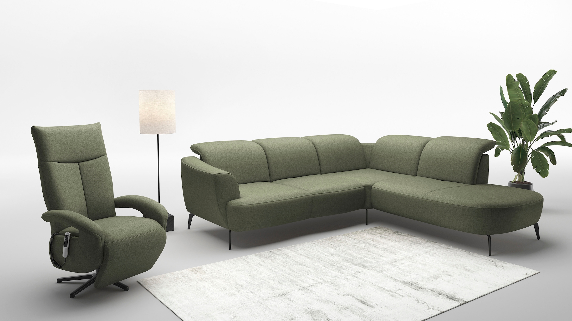 sit&more Ecksofa »Zoe«, ink.Sitztiefenverstellung, wahlweise mit Kopfteilverstellung