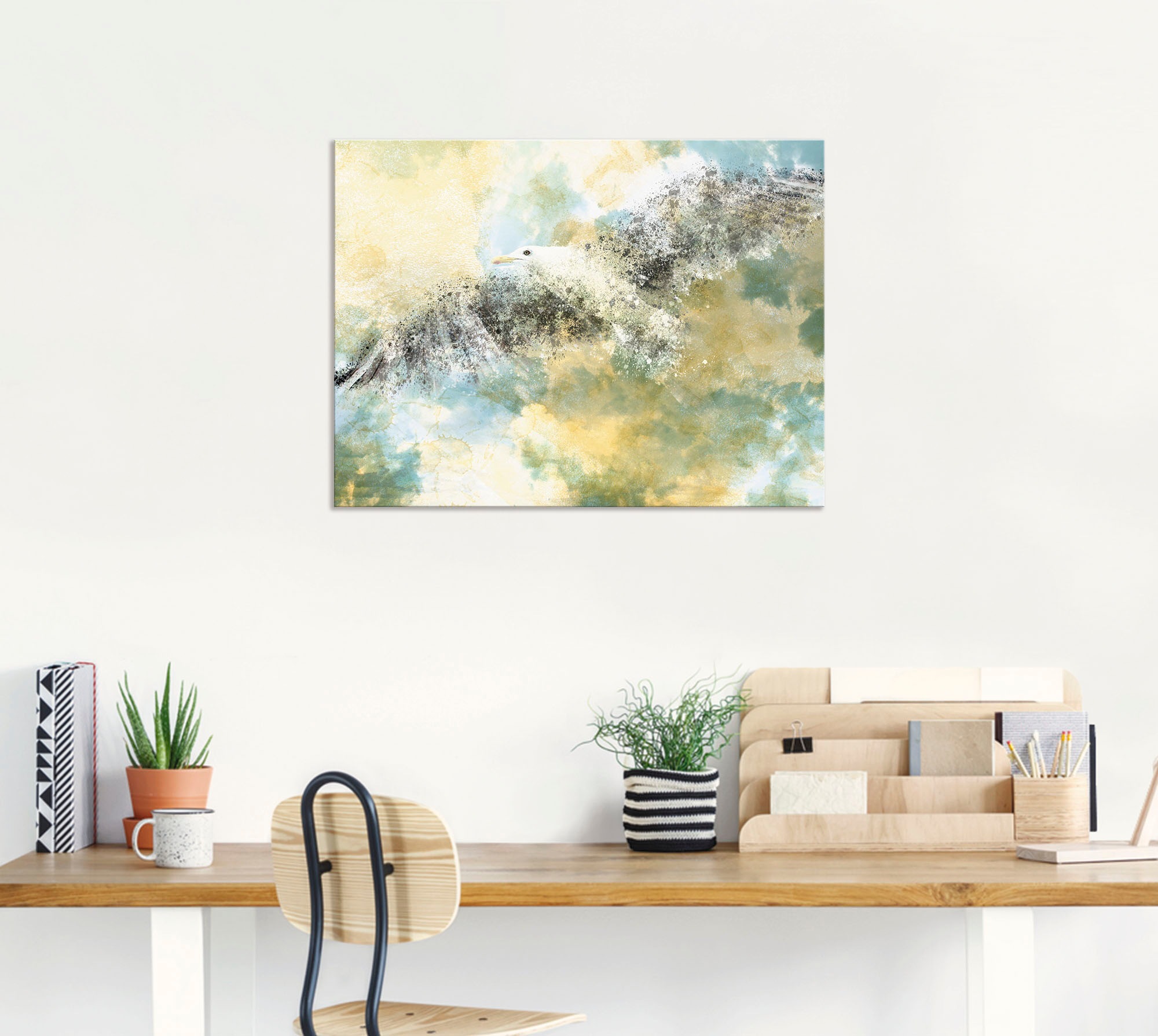 Artland Wandbild »Verschwindende Möwe«, Vögel, (1 St.), als Alubild, Outdoorbild, Leinwandbild in verschied. Größen