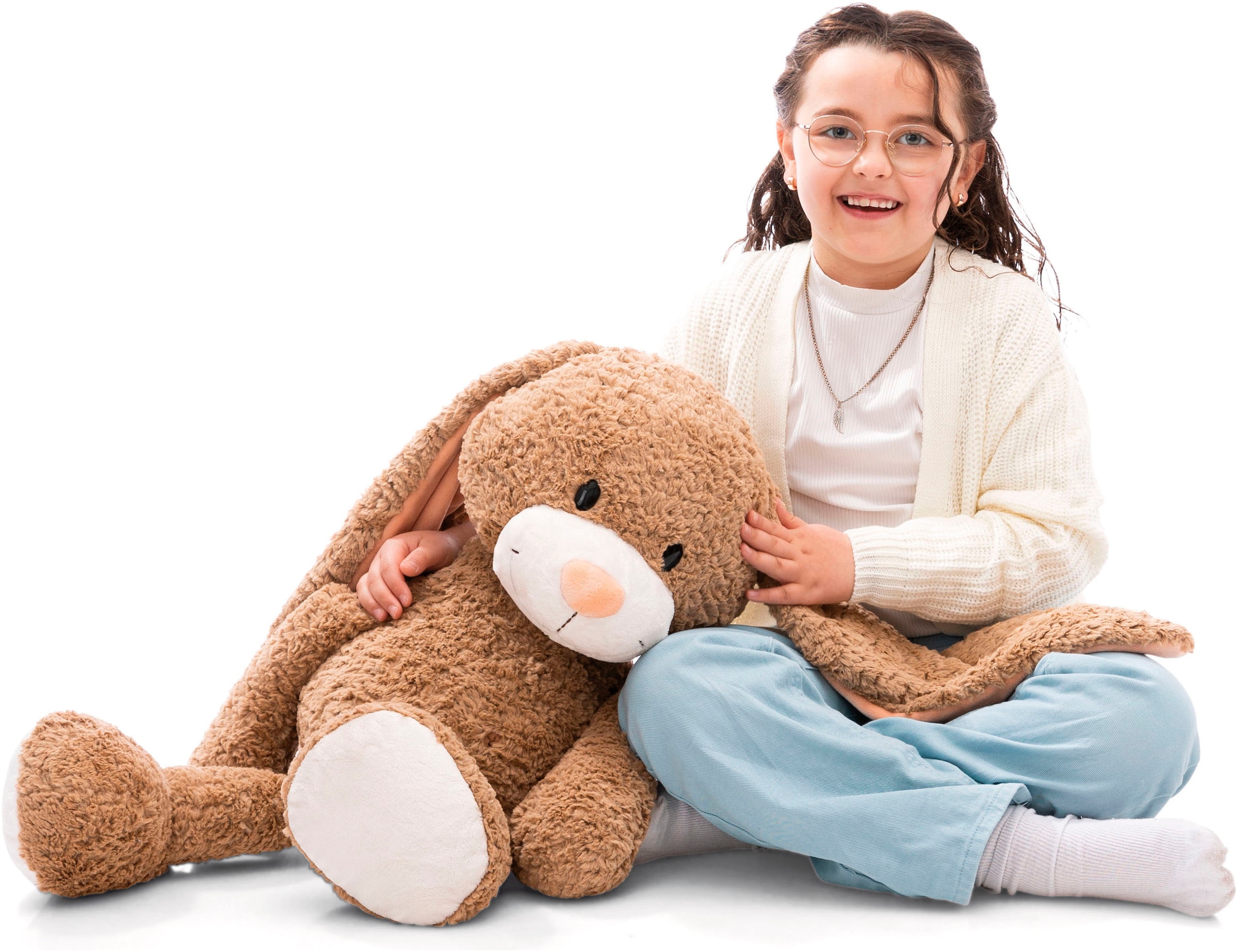 Nici Kuscheltier »Classic Bear, Hase Lopino, 70 cm schlenkernd«, schlenkernd; enthält recyceltes Material (Global Recycled Standard)