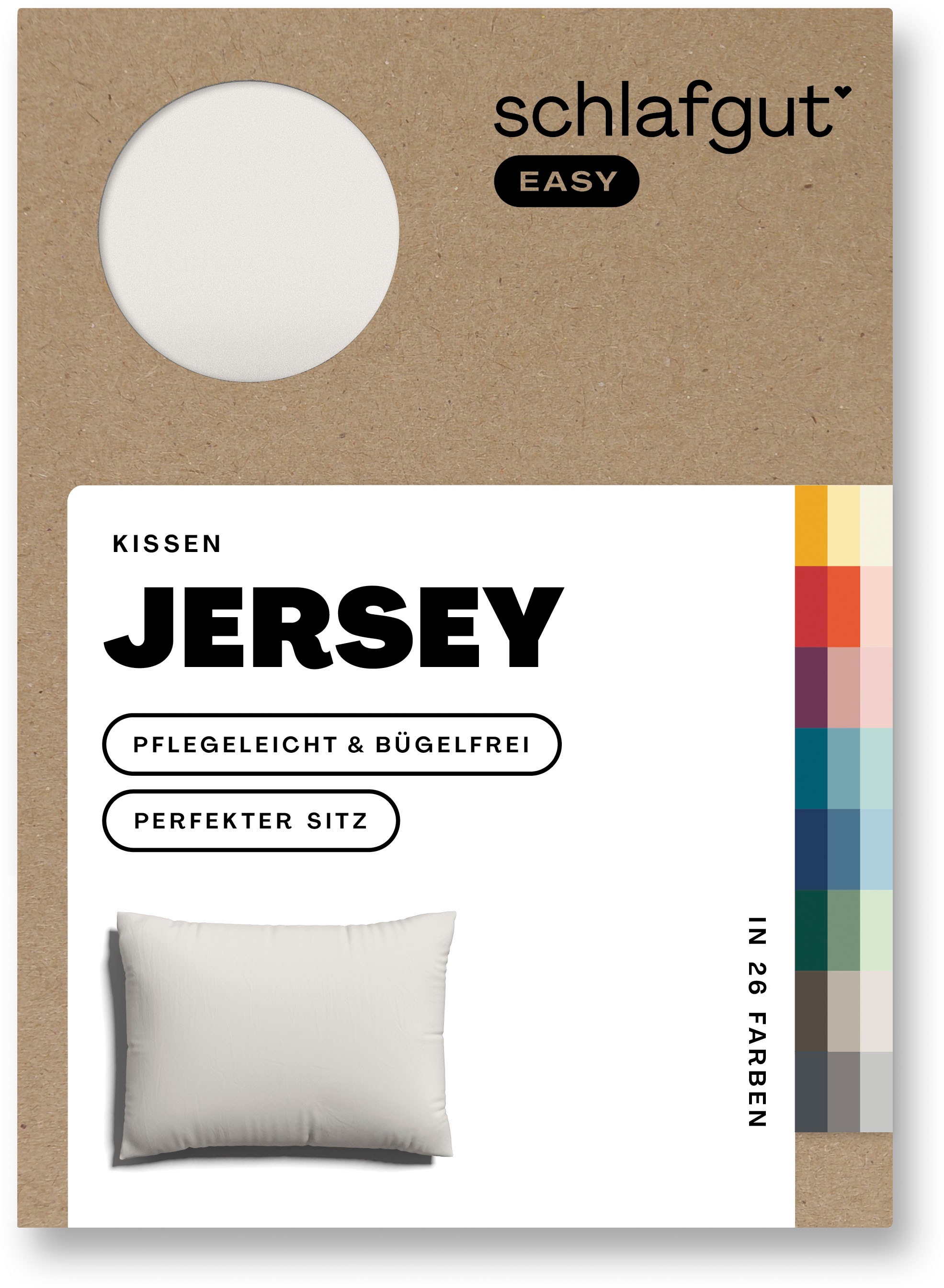 Schlafgut Kissenbezug »EASY Jersey«, (1 St.), Kissenhülle mit Reißverschluss, weich und saugfähig, Kissenbezug