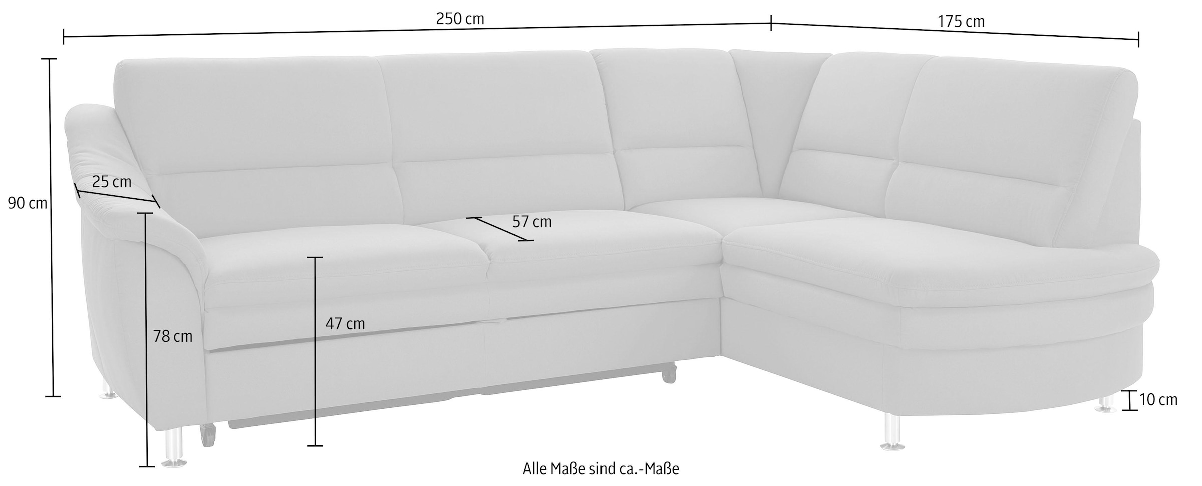 sit&more Ecksofa »Cardoso L-Form« mit Federkern, wahlweise mit Schlaffunktion und Schubkasten