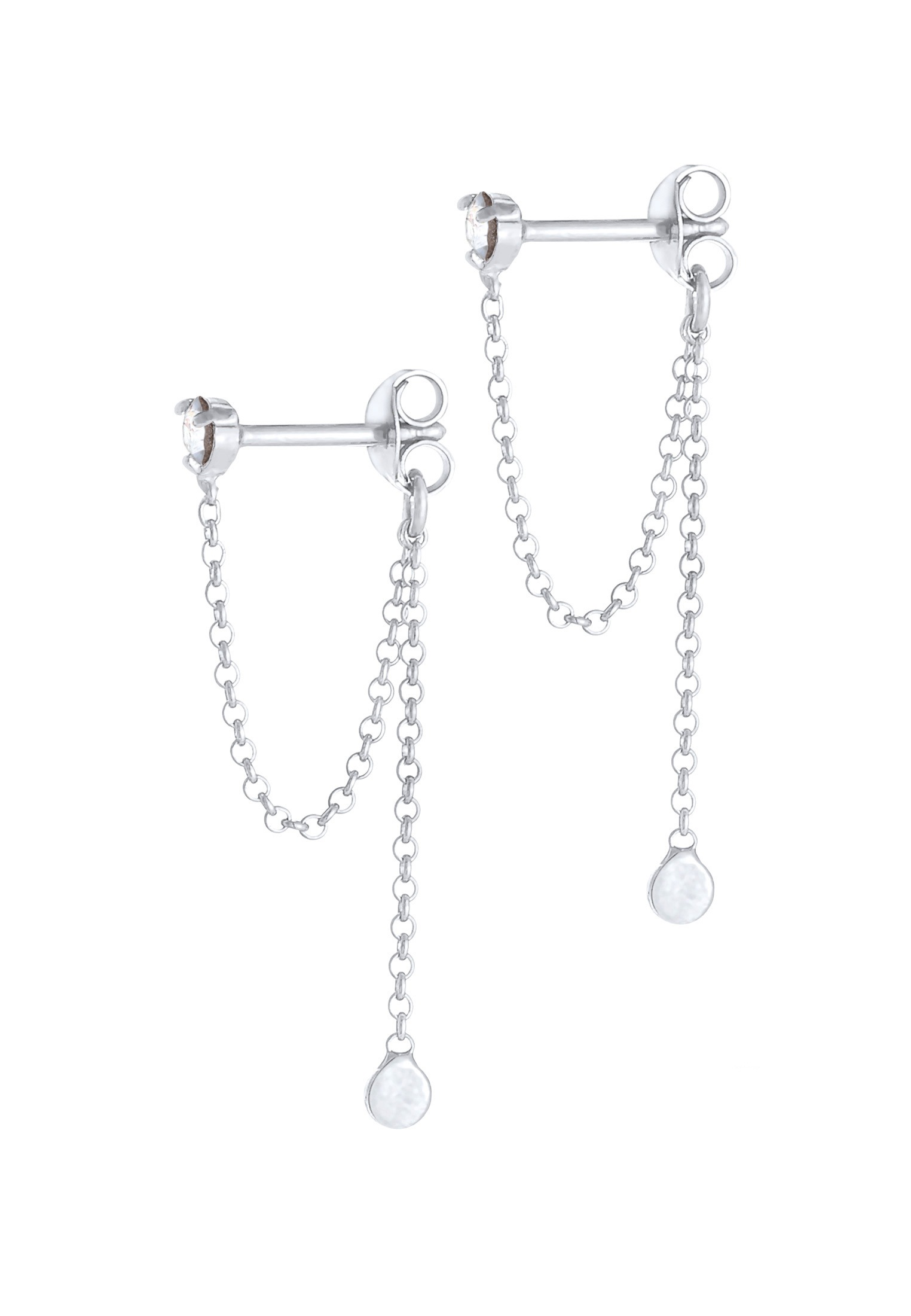 Elli Paar Ohrhänger »Ohrringe Rund Ketten Look 925 Sterling Silber, mit Kristallen von Swarovski®«