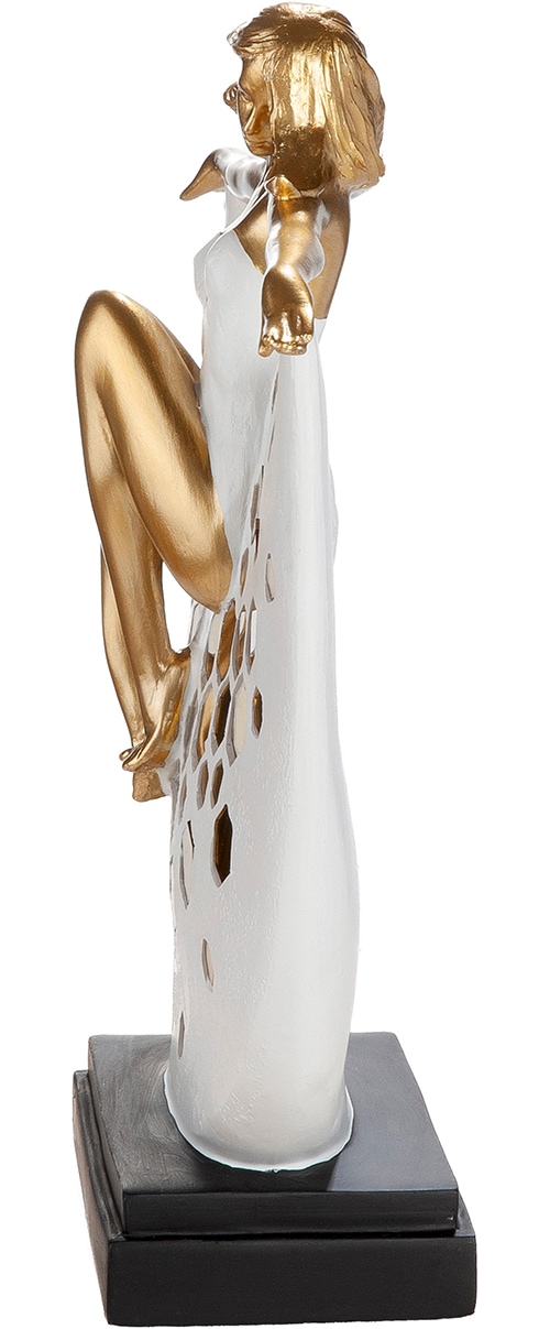 GILDE Skulptur »Skulptur Frau Miraelle weiß H. 34 cm« Anmutig modern dekorativ Geschenkidee Skulpturenfigur