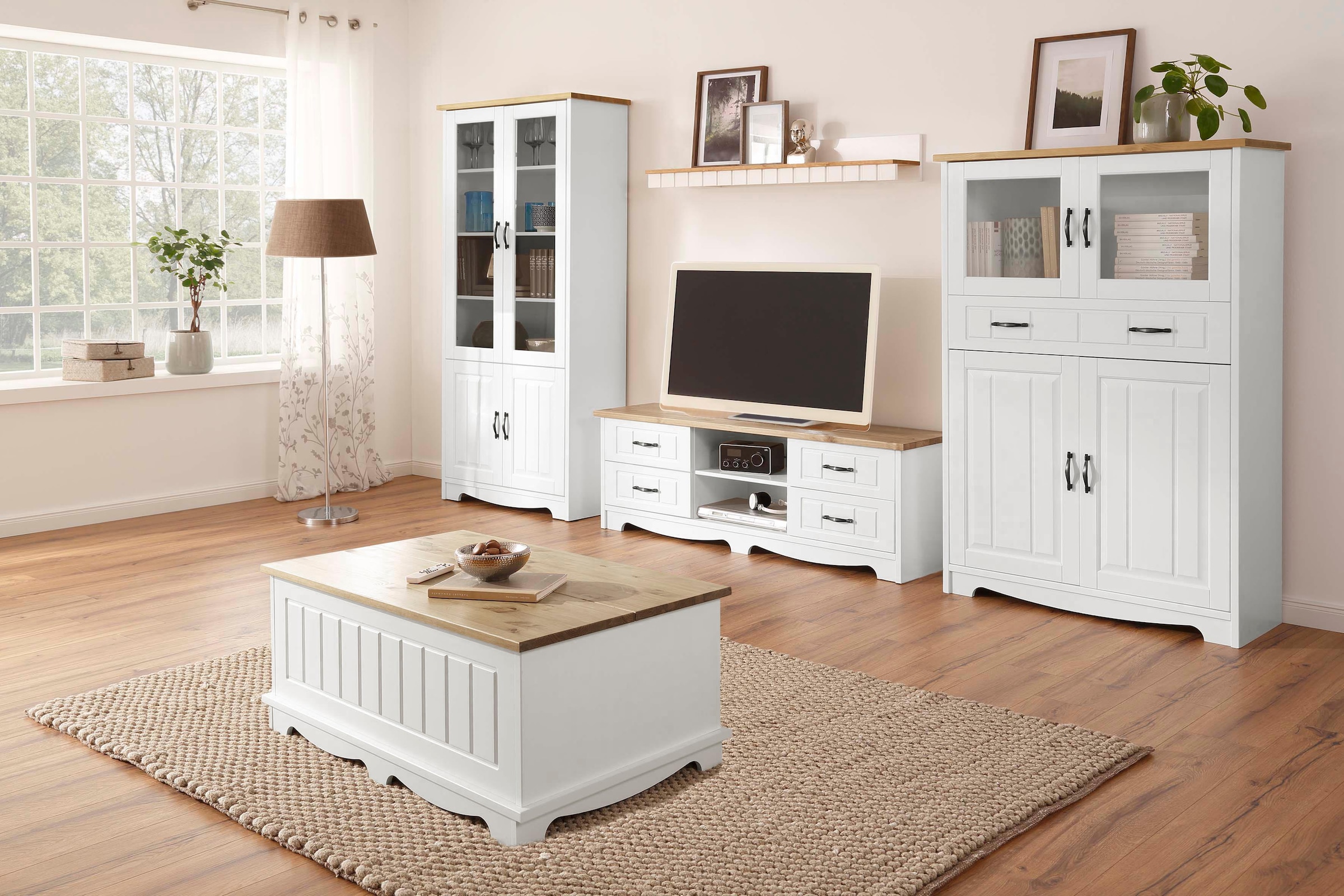 Home affaire Wohnwand »Trinidad«, Vitrine, 1 (Set, Lowboard, bei 1 4 Set 1 OTTO 1 St.), kaufen Highboard, aus Wandboard