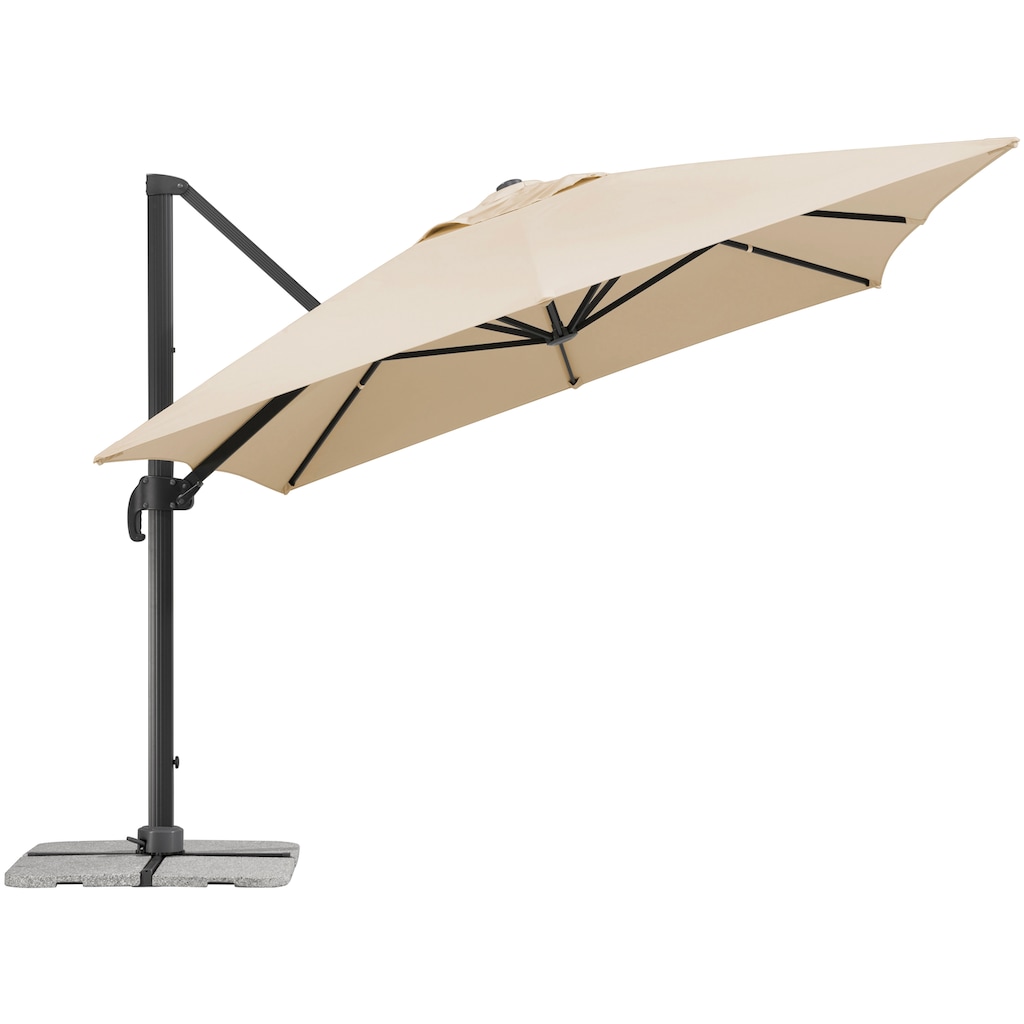 Schneider Schirme Ampelschirm »Rhodos Grande«, natur, rechteckig, ohne Wegeplatten