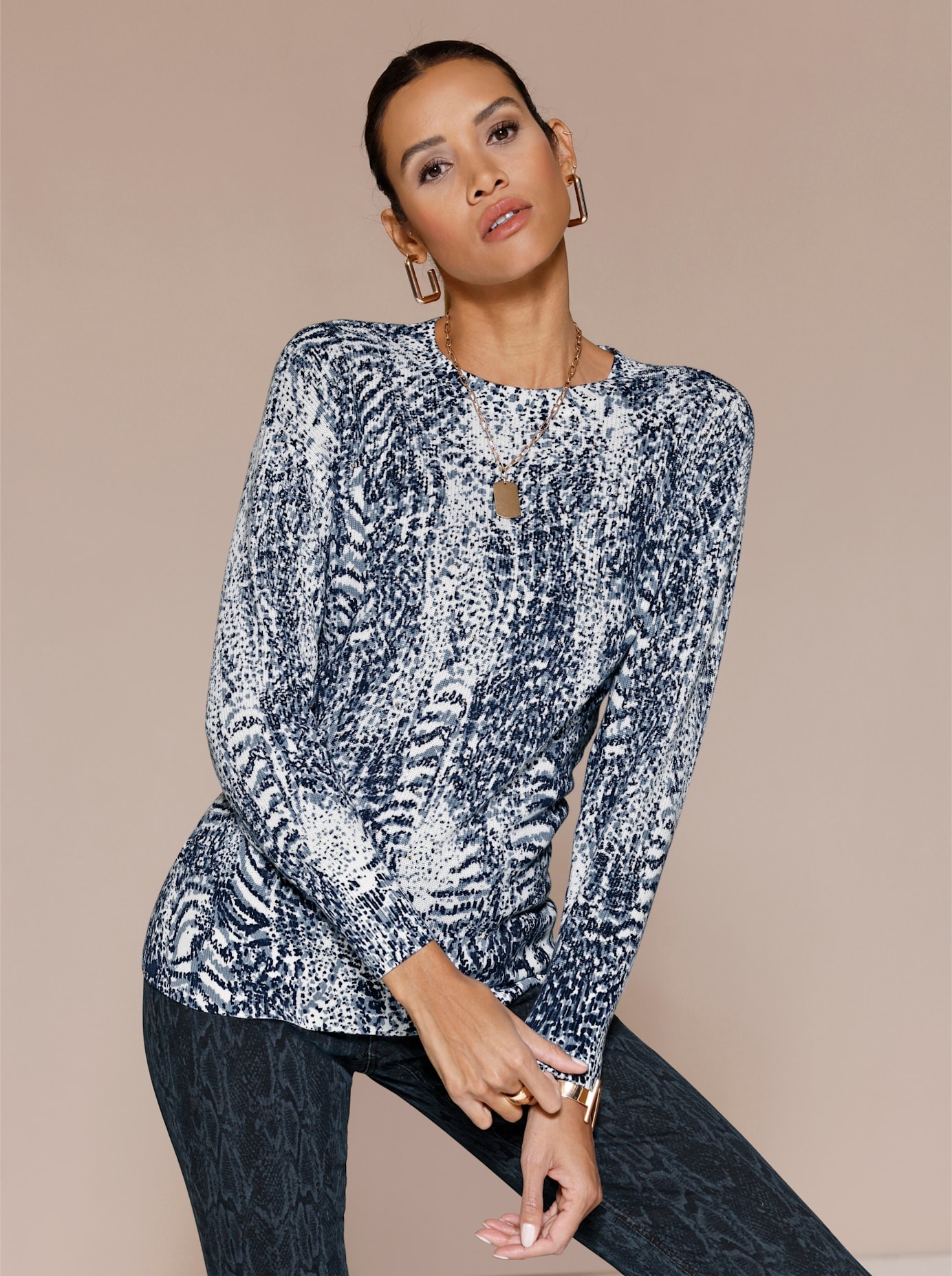 creation L Strickpullover »Druck-Pullover«
