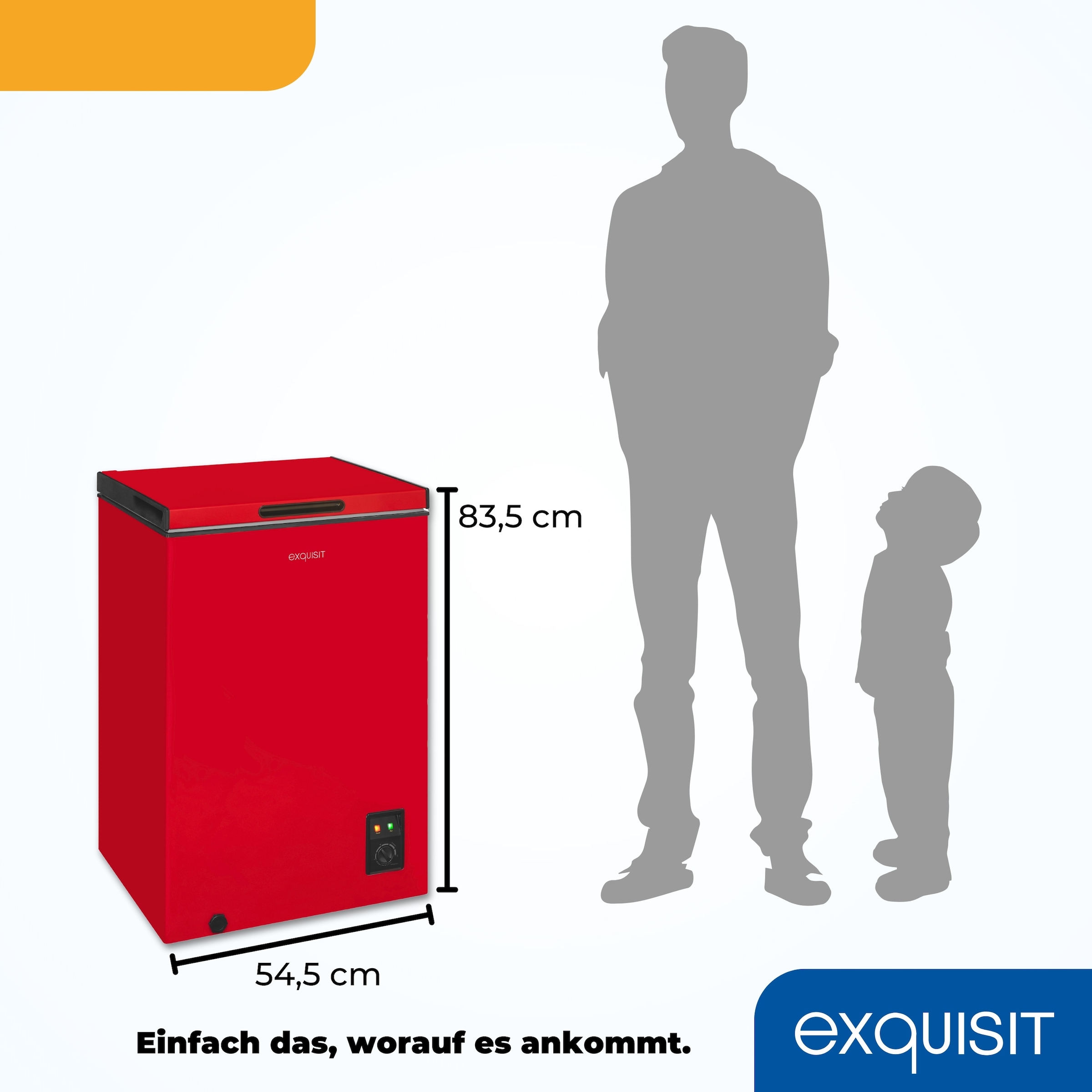 exquisit Gefriertruhe »GT100-050E rot«, 83,5 cm hoch, 54,5 cm breit