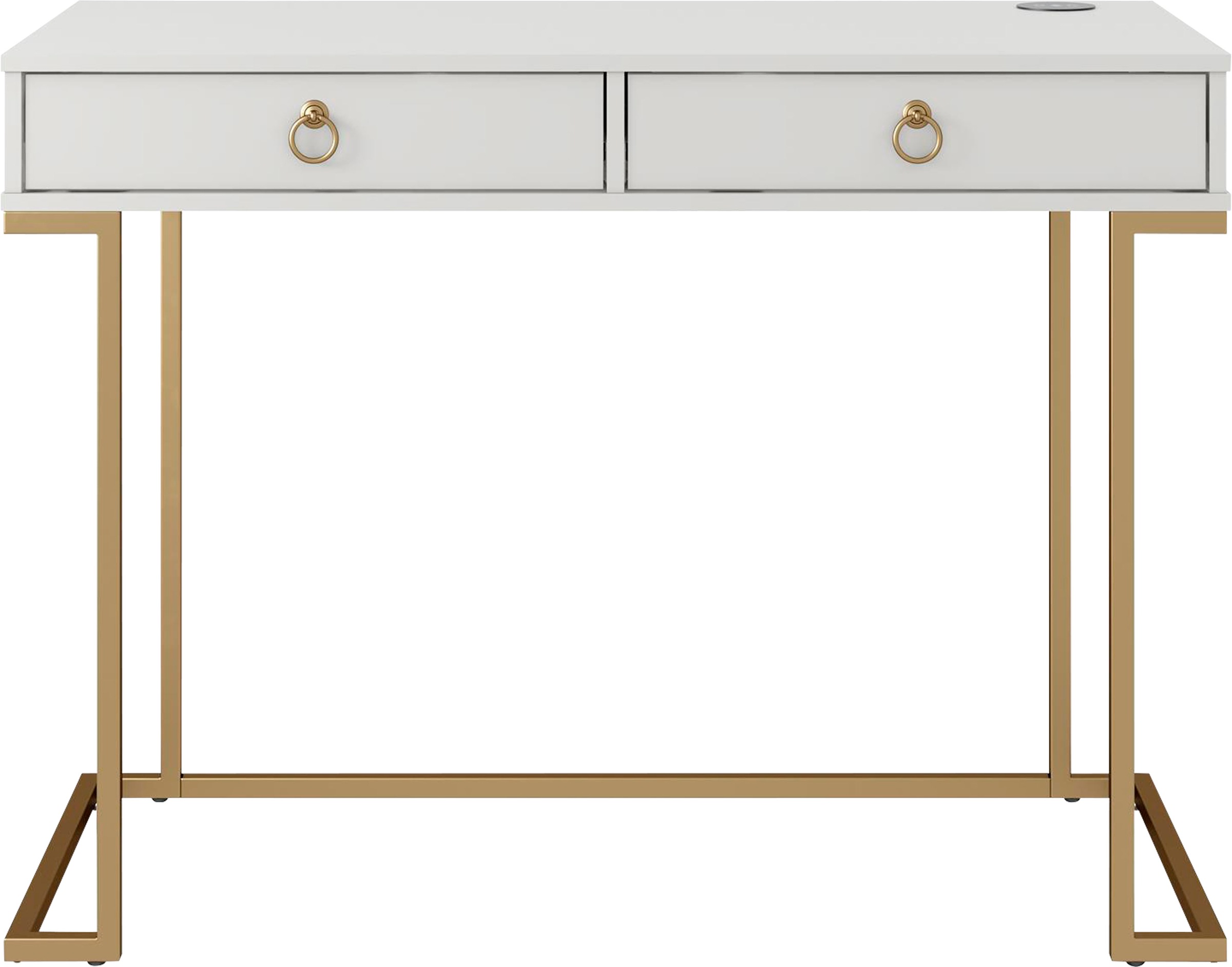 CosmoLiving by Cosmopolitan Schreibtisch »Camila«, mit 2 Schubladen, aus pflegeleichtem MDF, Gestell und Griffe aus Metall, Höhe 79 cm