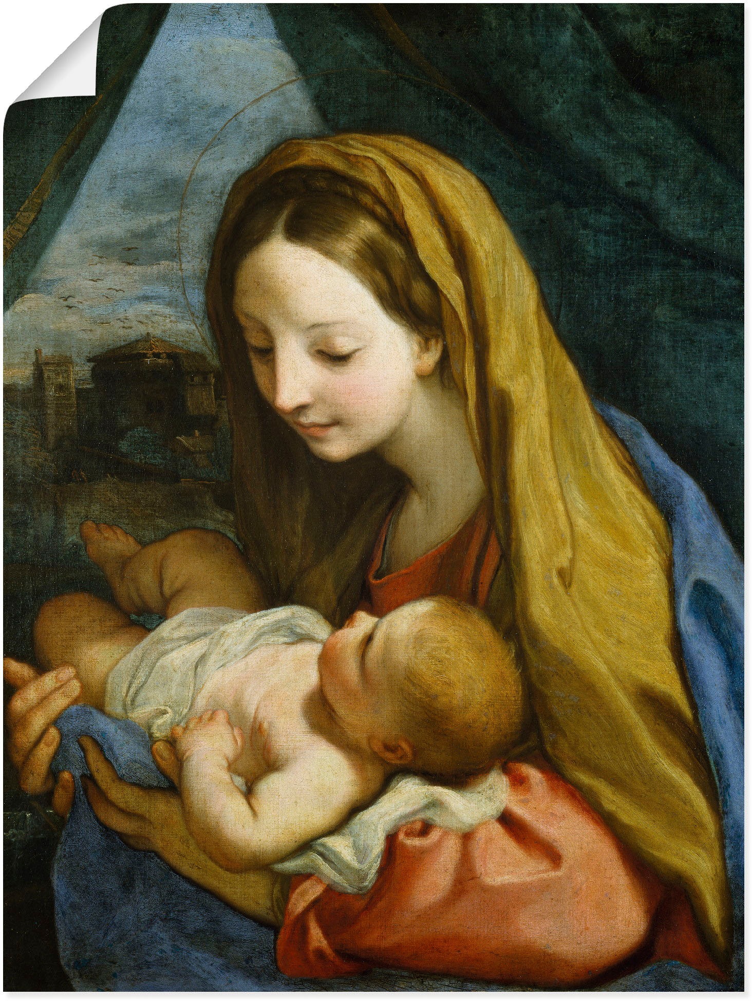 Artland Wandbild »Maria mit dem Kind. Um 1660«, Religion, (1 St.), in vielen Größen & Produktarten -Leinwandbild, Poster, Wandaufkleber / Wandtattoo auch für Badezimmer geeignet