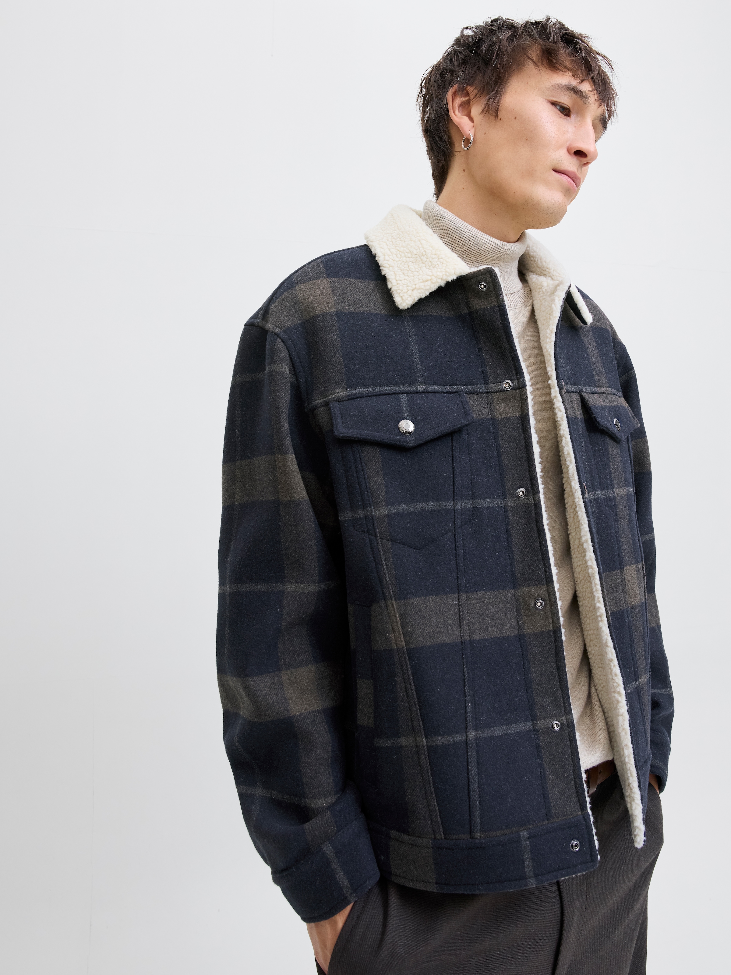 Jack & Jones Wolljacke »JPRBLUTEXAS WOOL BLEND TRUCKER JACKET SN« ohne Kapuze