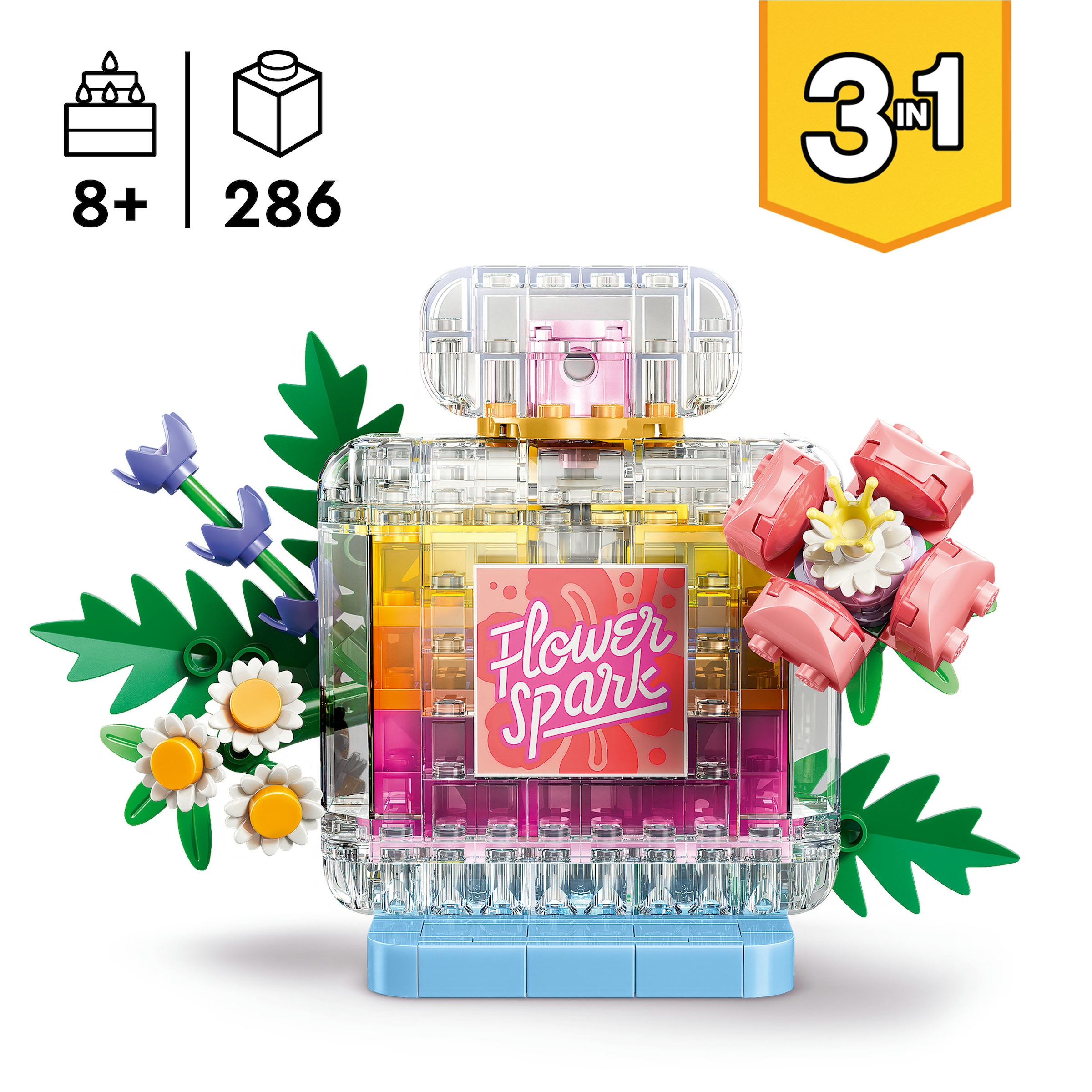 LEGO® Konstruktionsspielsteine »Parfümflasche mit Blumendeko (31383), LEGO Creator« Made in Europe