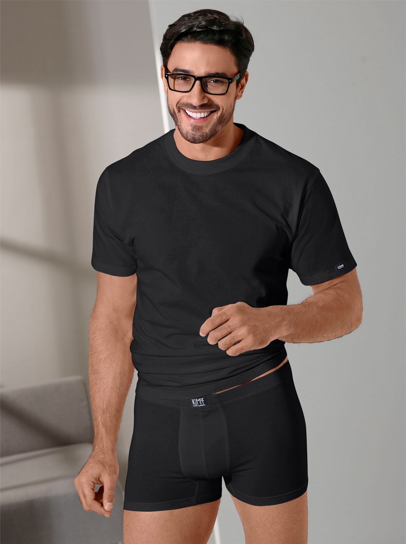 Kumpf Herren Panty 2 Stk. tlg. in schwarz, Größe 8