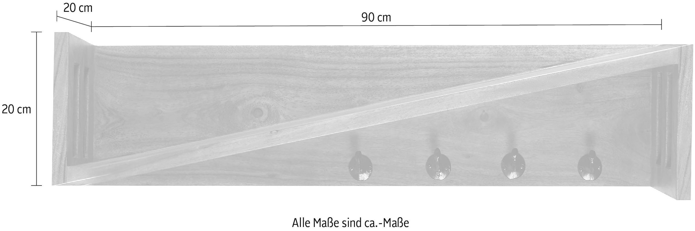 Home affaire Wandgarderobe »Titlis«, Massivholz Akazie