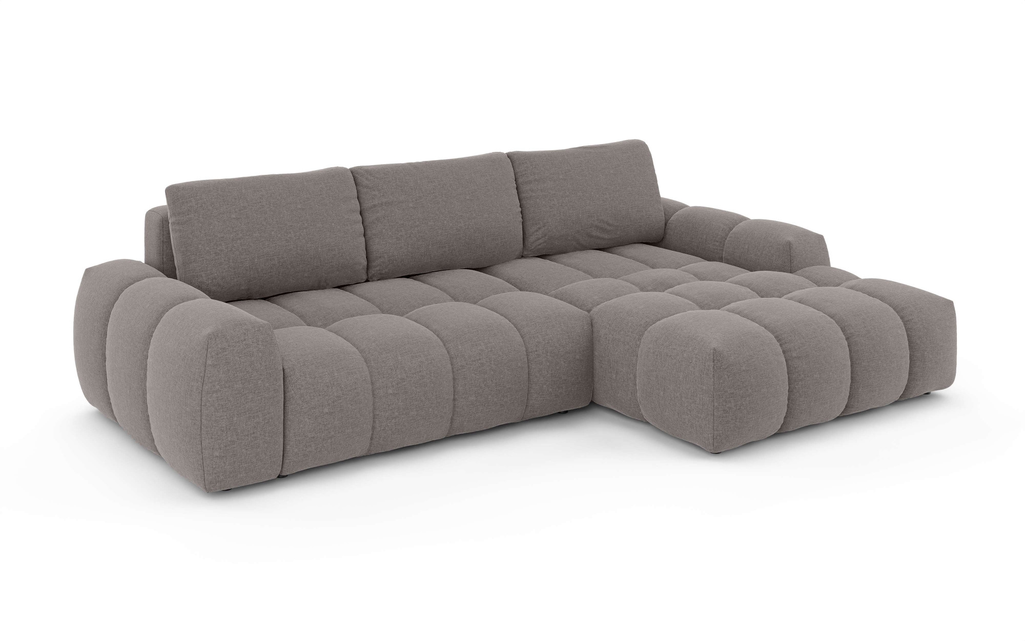 INOSIGN Ecksofa »AZITA klein optionale Schlafsofa mit Bettkasten, B/T/H: 270/166,5/84cm«, L-Form mit Wellenunterfederung, Bubble-Optik