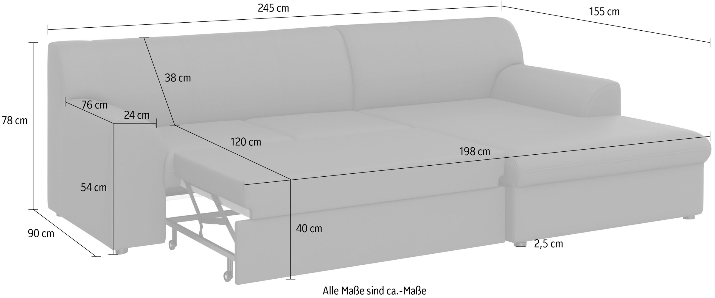 DOMO collection Ecksofa »Topper«, mit Recamiere, wahlweise mit Schlaffunktion