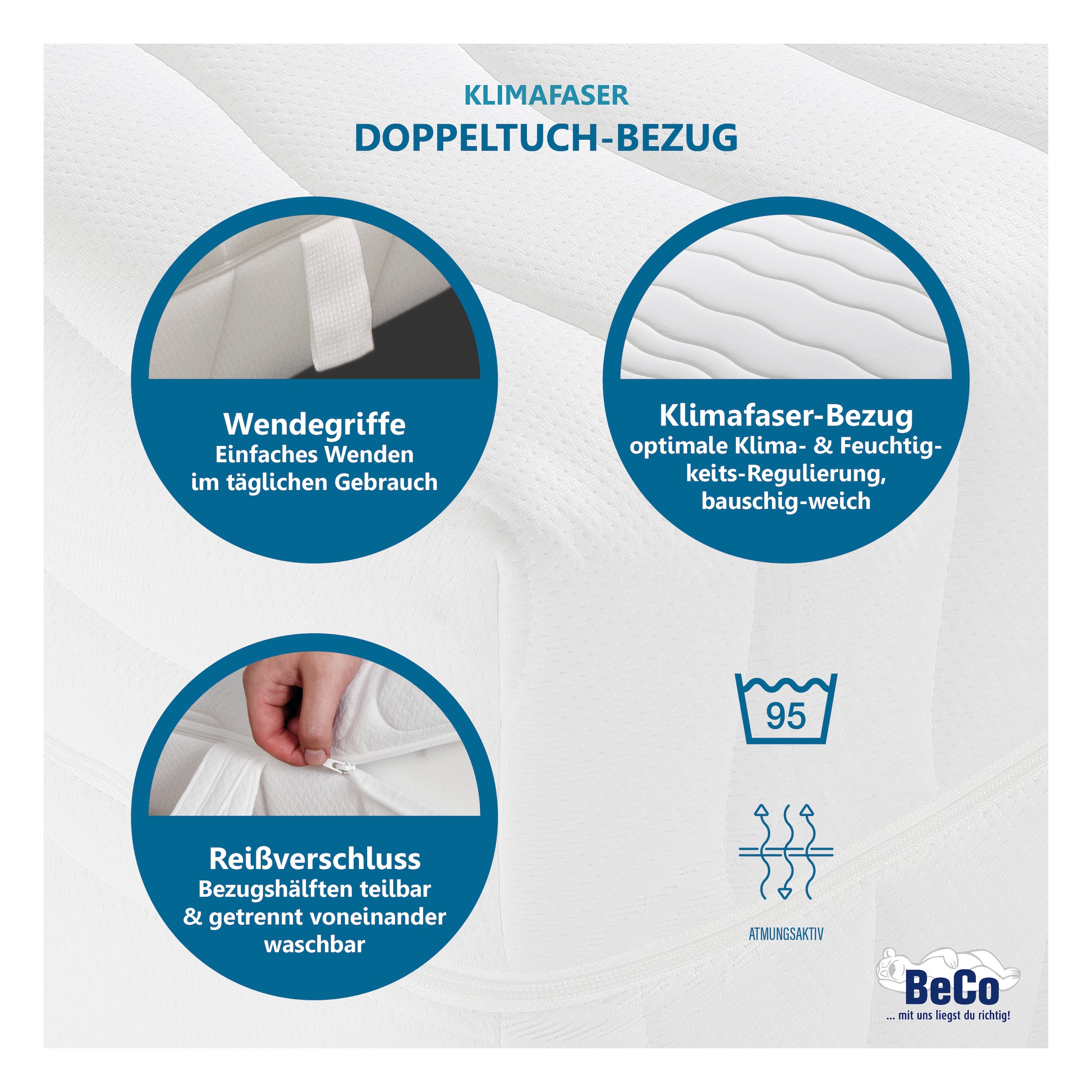 Beco Komfortschaummatratze »Grand Majestic GOLD Komfortmatratze für exklusive Schlafqualität« 32 cm hoch Raumgewicht: 30 kg/m³ 1 Stk. tlg. Luxus 32 cm, ergonomische 7 Zonen, Wendematratze, auch 140x200