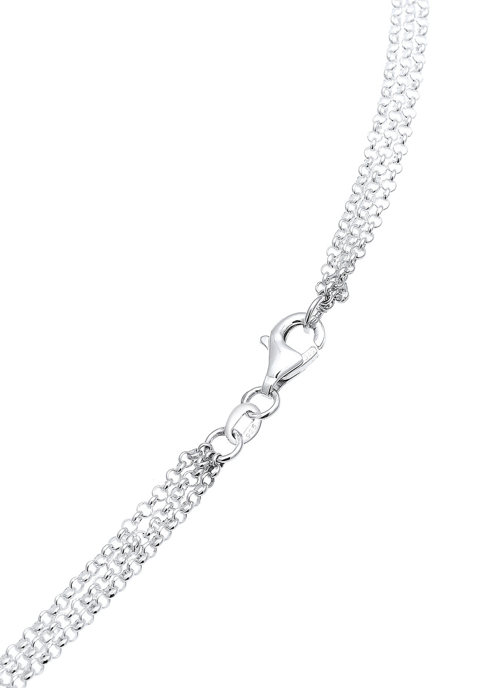 Elli Silberkette »Halskette Layer Dreieck Kreis Gehämmert 925 Sterling Silber«