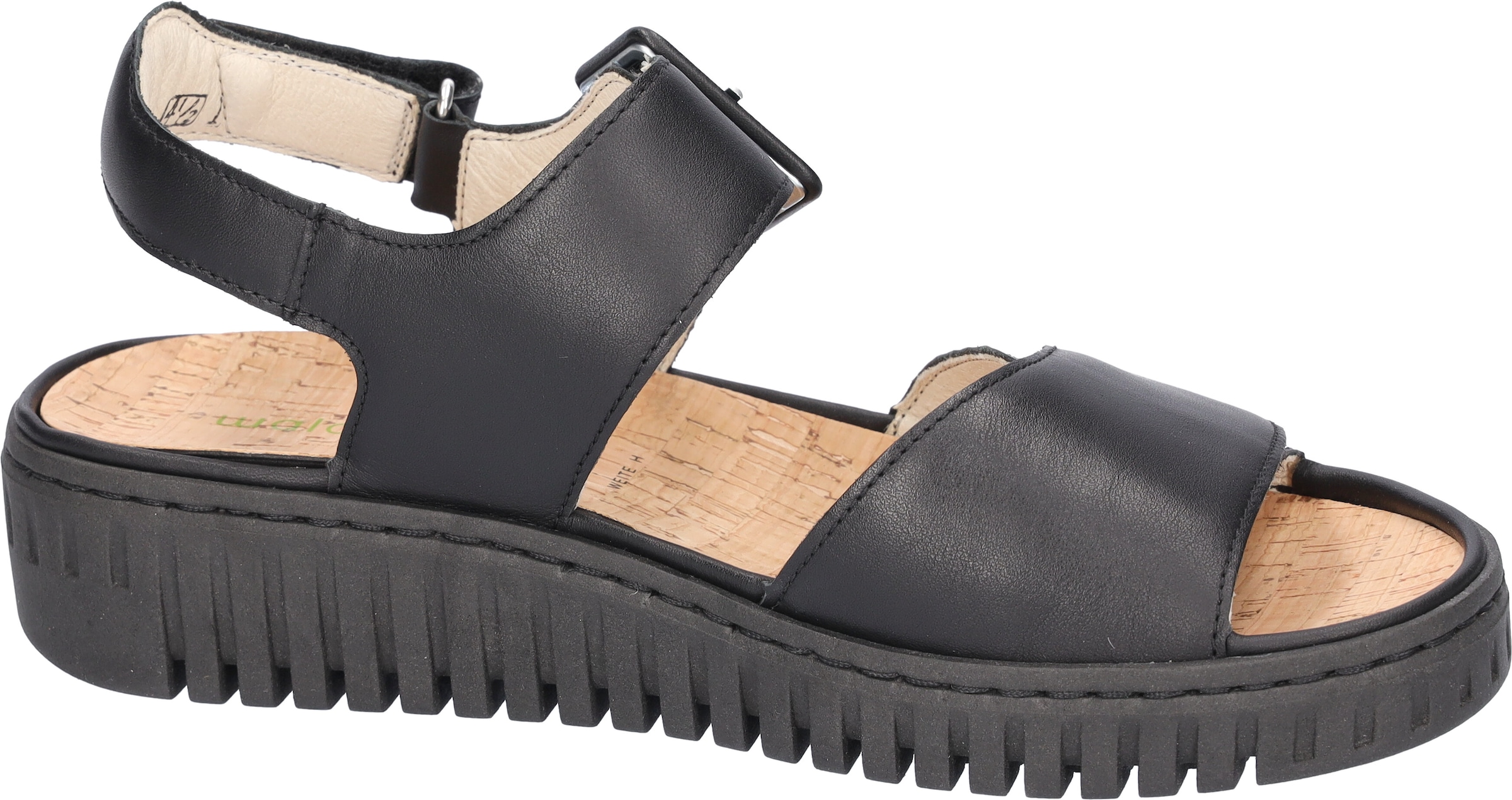 Waldläufer Plateausandale »H-WILLOW«, Sommerschuh, Klettschuh, Bequemschuh mit Korkfußbett, H-Weite