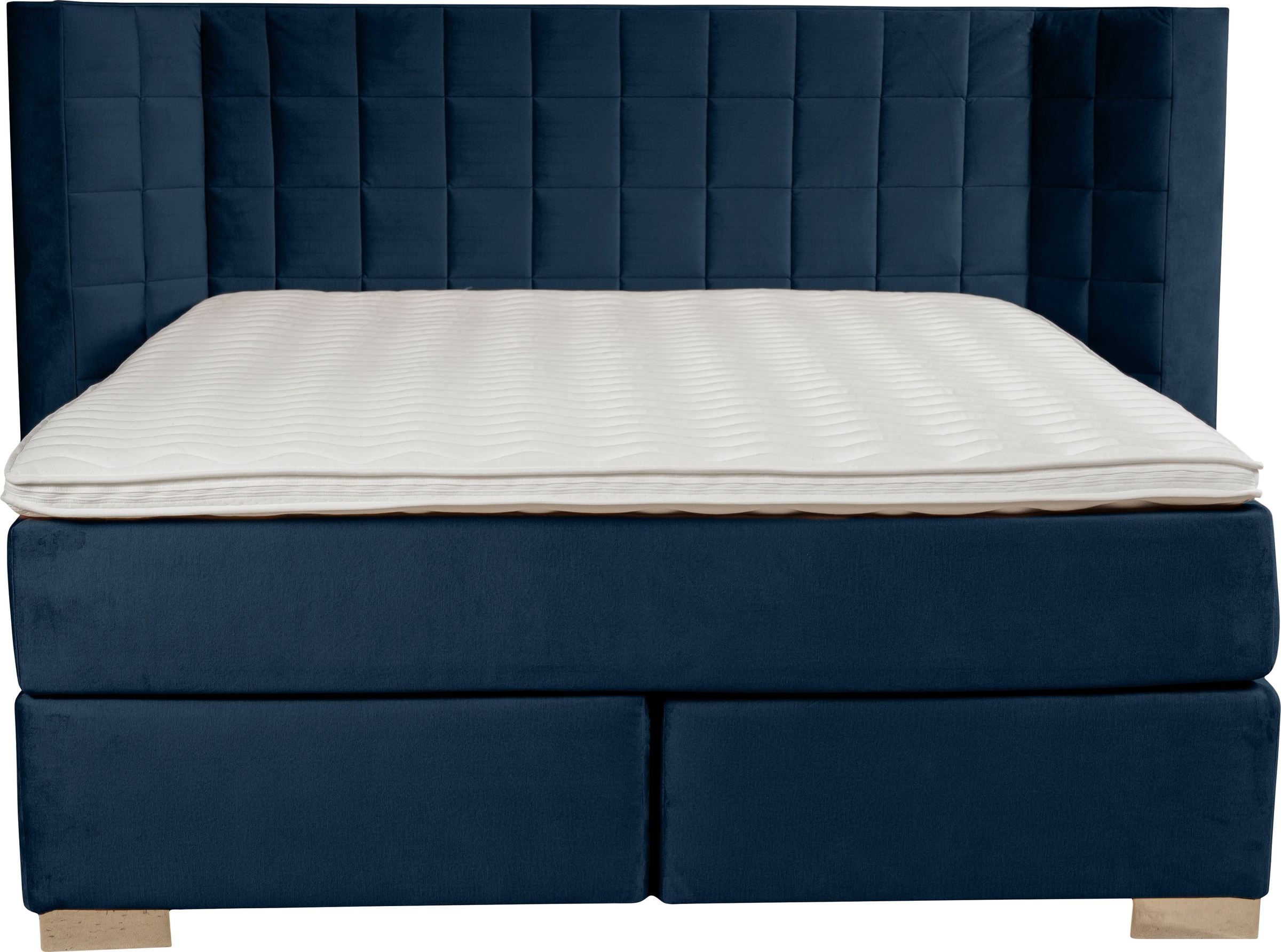 Places of Style Boxspringbett »Piazza«, mit Steppung und Kopfteil mit seitlichen Flügeln
