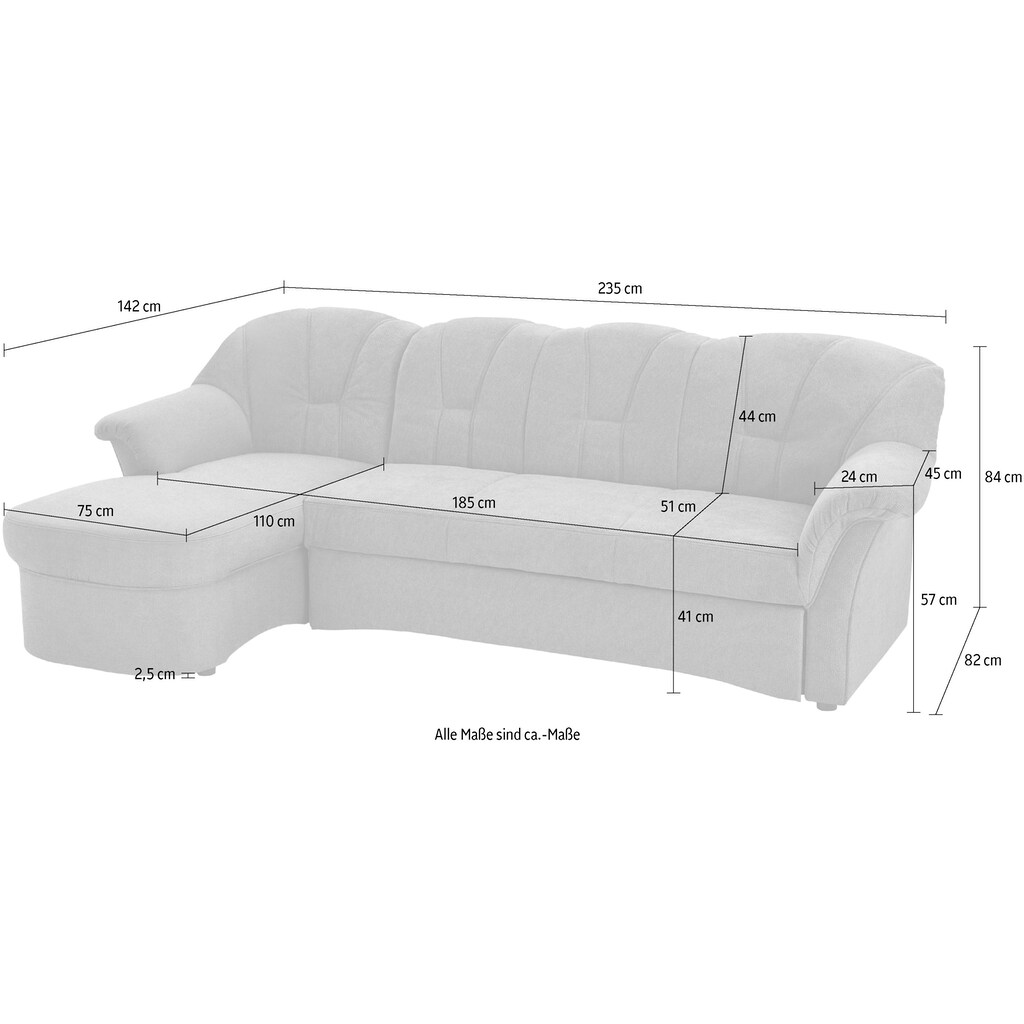 DOMO collection Ecksofa »Papenburg L-Form«