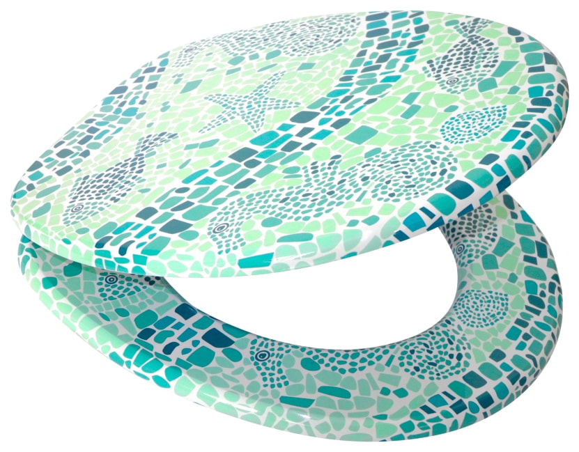 Sanilo WC-Sitz »Mosaic World Green«, mit Absenkautomatik