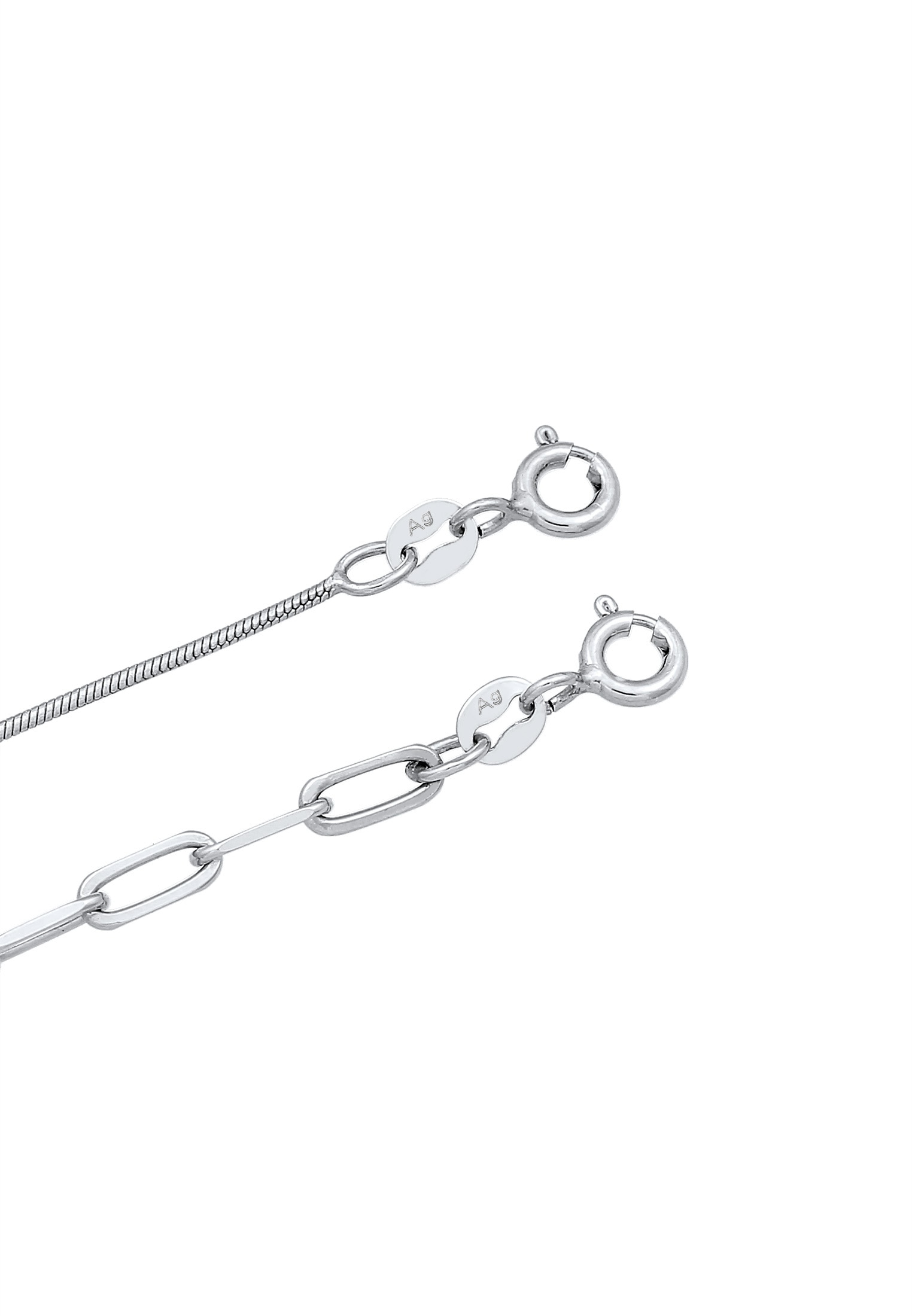 Elli Premium Armketten Set »Armband Glieder Basic Schlangenkette 2er Set 925 Silber«
