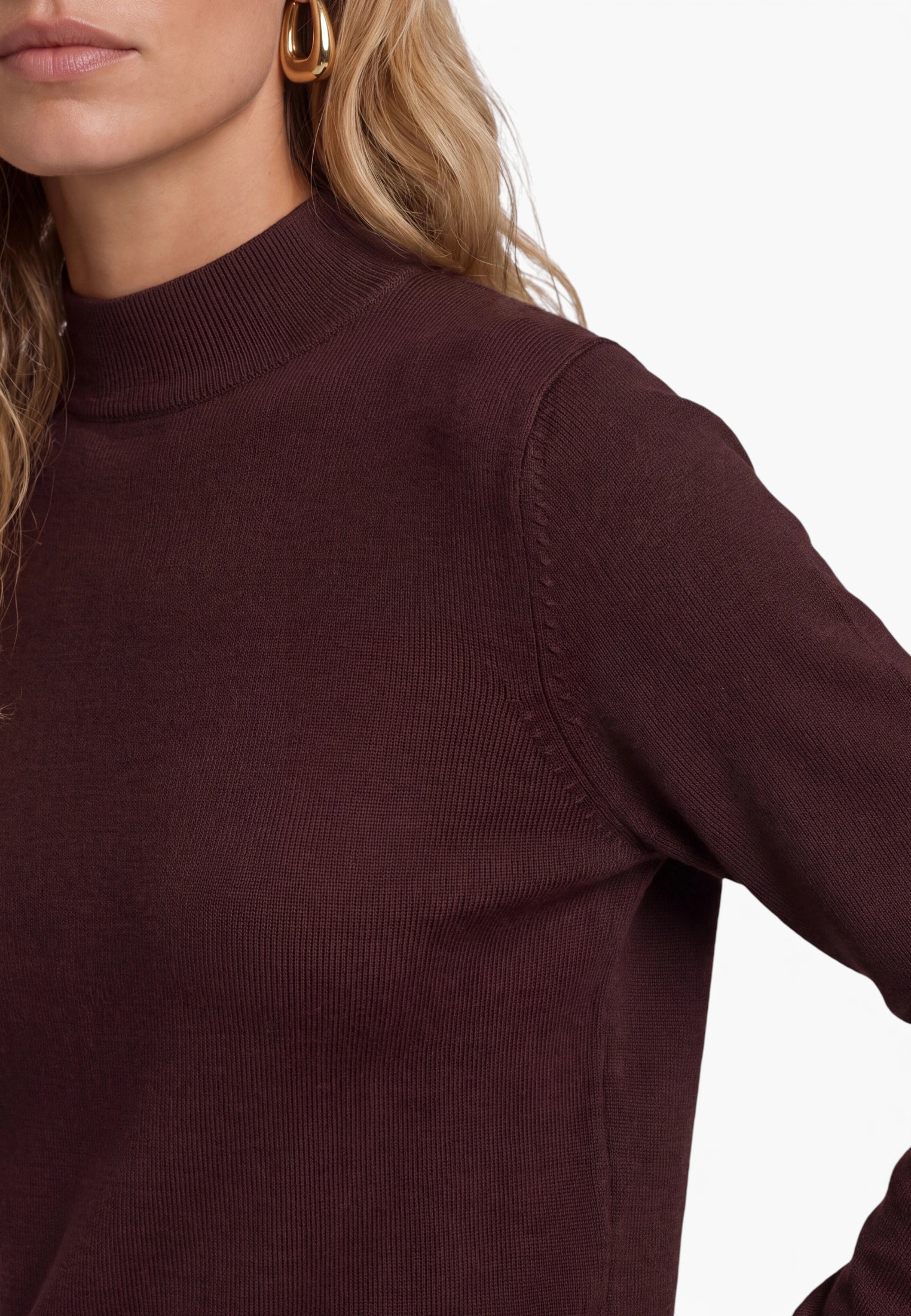 Zero Rundhalspullover »Feinstrickpullover mit Stehkragen«