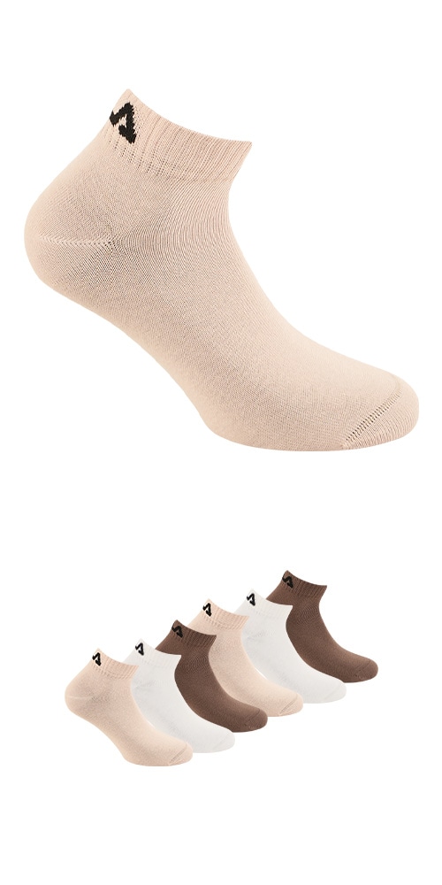 Fila Kurzsocken »UNISEX INVISIBLE PLAIN SOCKS« 6 Paar, 6 Paar tlg. Baumwollmischung, Rippenbündchen, flache Zehennaht