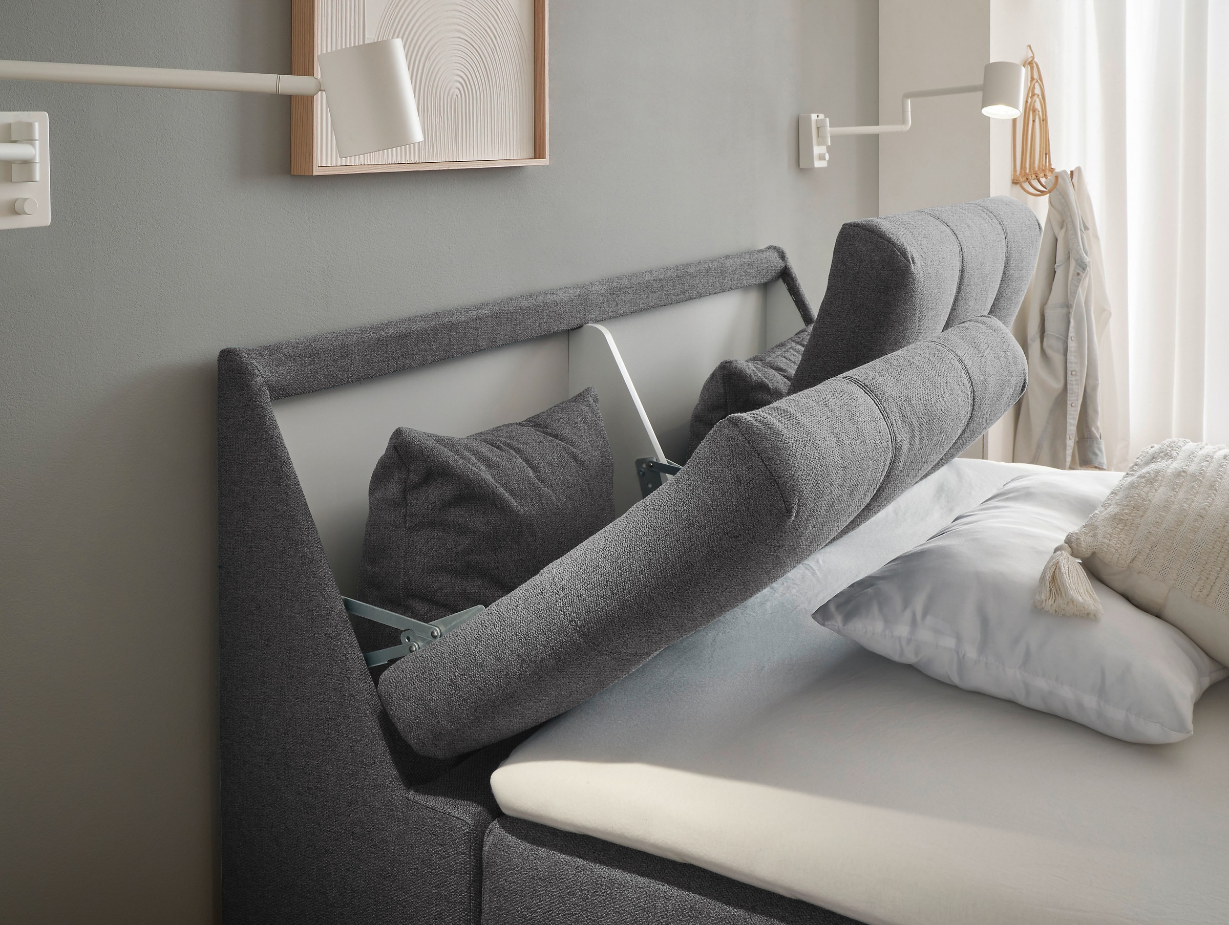 ED EXCITING DESIGN Boxbett »Atlantis«, mit Bettkasten und Stauraum im Kopfteil