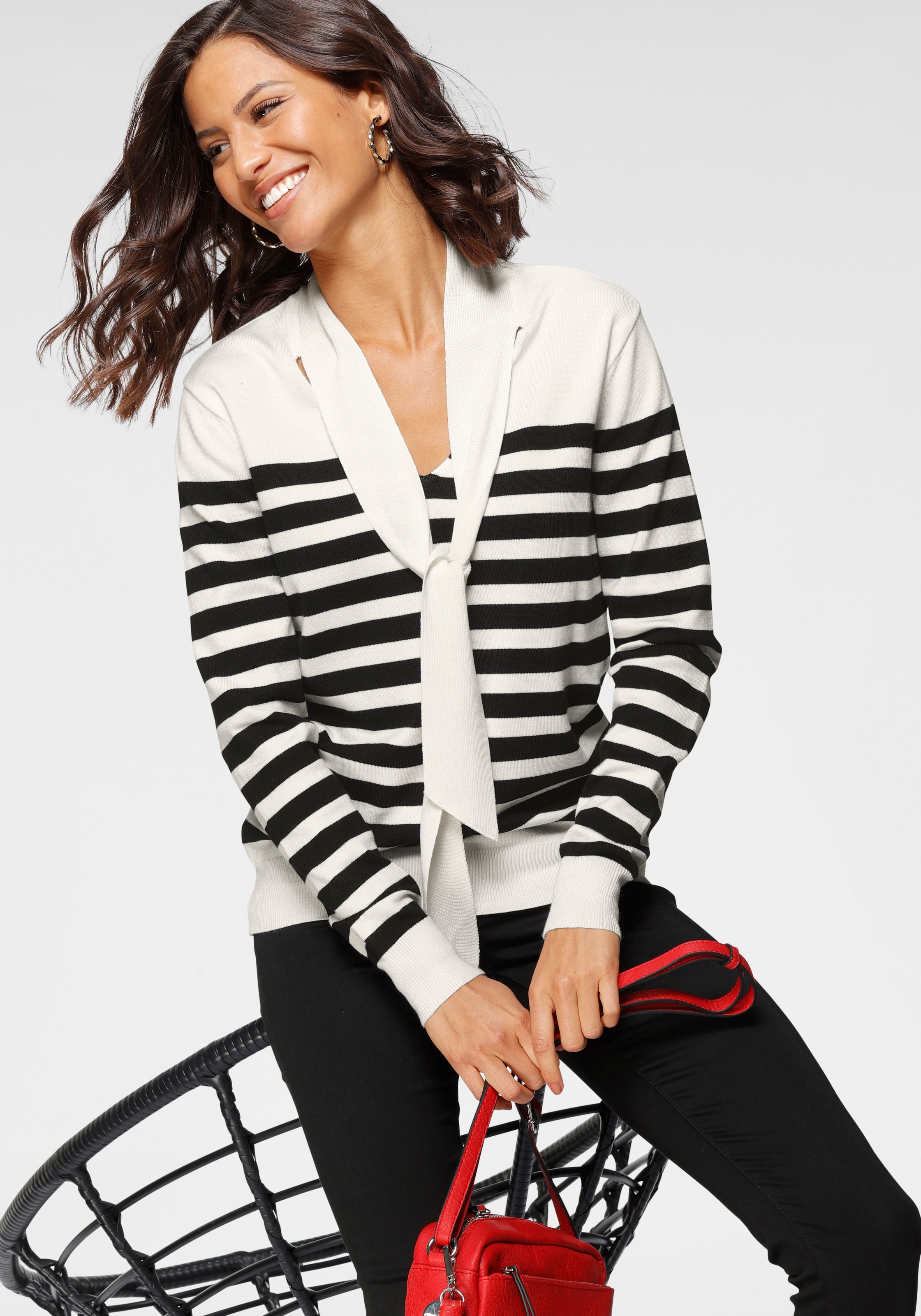 Laura Scott Streifenpullover, mit Schluppe - NEUE KOLLEKTION