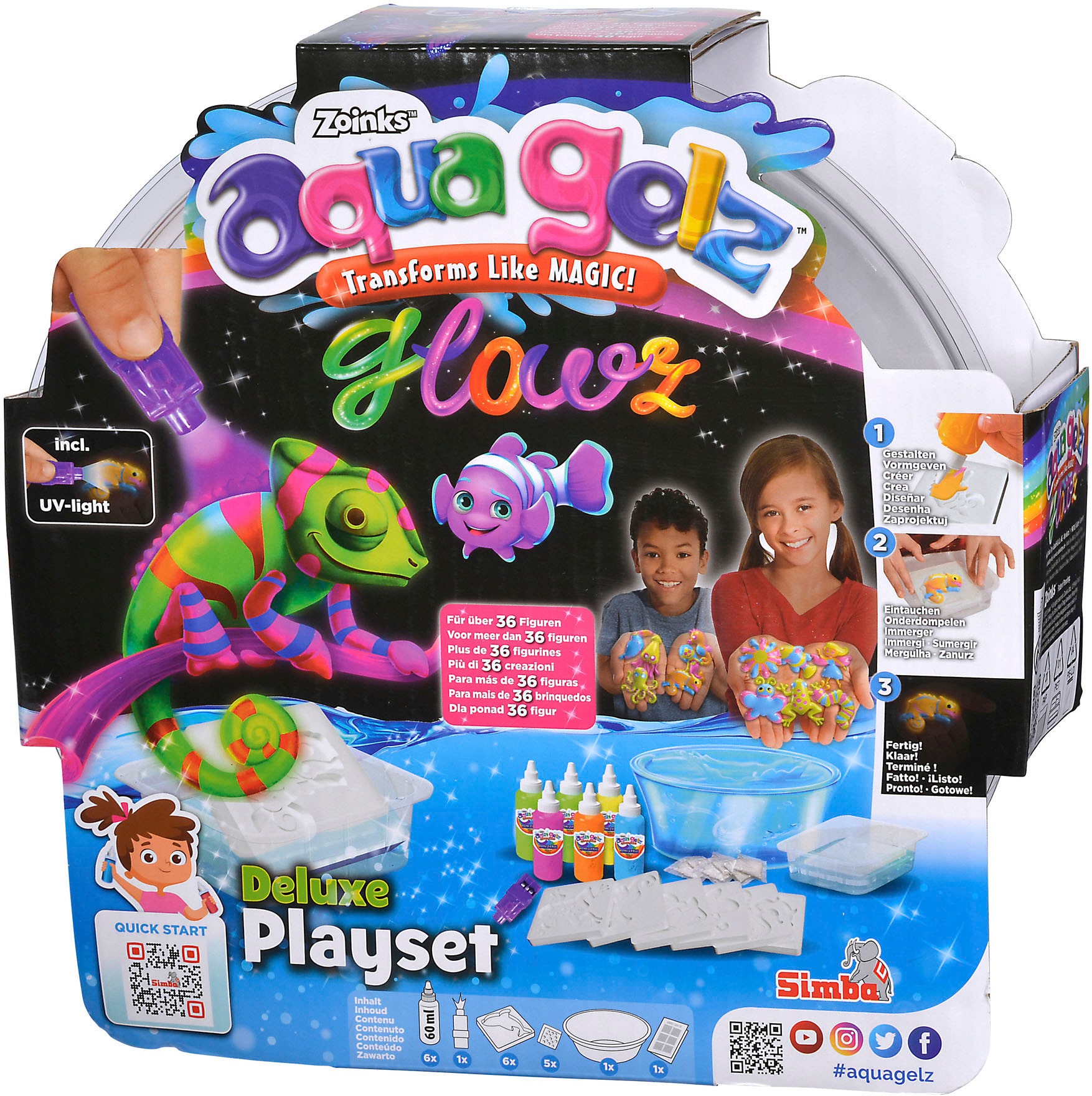 SIMBA Kreativset »Aqua Gelz Deluxe Set Glowz«, mit Leuchteffekt