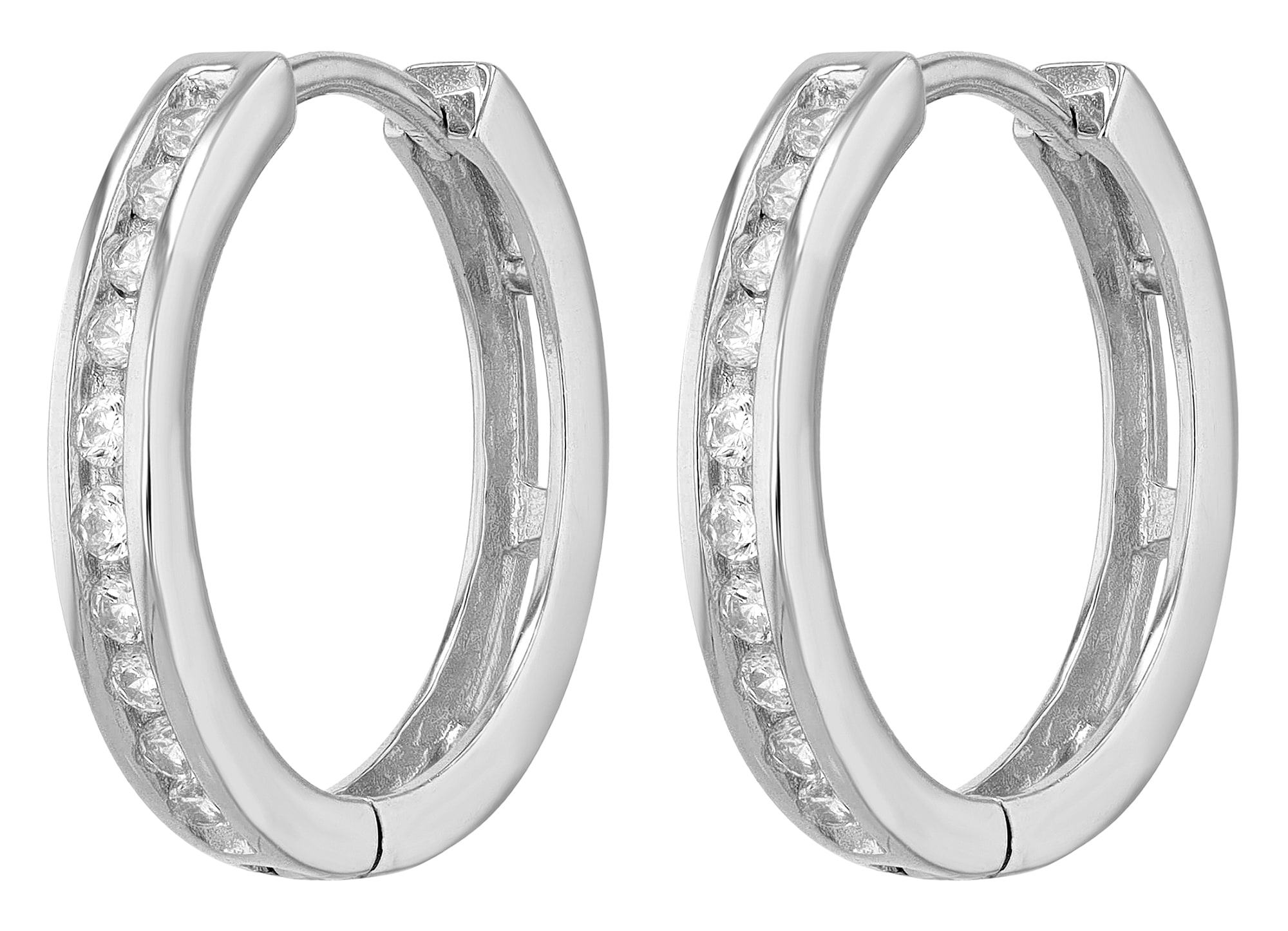 Adelia´s Paar Creolen »925 Silber Ohrringe Creolen mit funkelnden Zirkonia« silberfarben