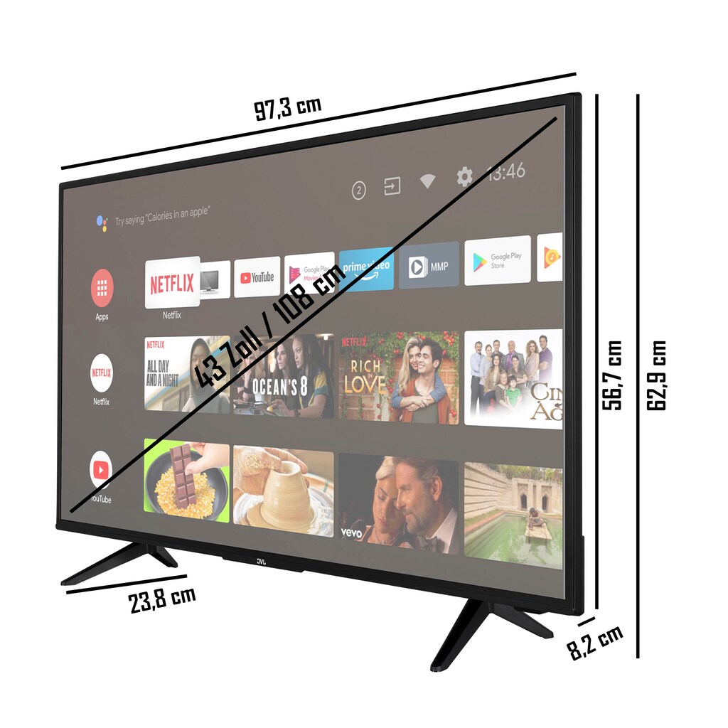 JVC LED-Fernseher »LT-43VA3055«, 108 cm/43 Zoll, 4K Ultra HD, Android TV-Smart-TV